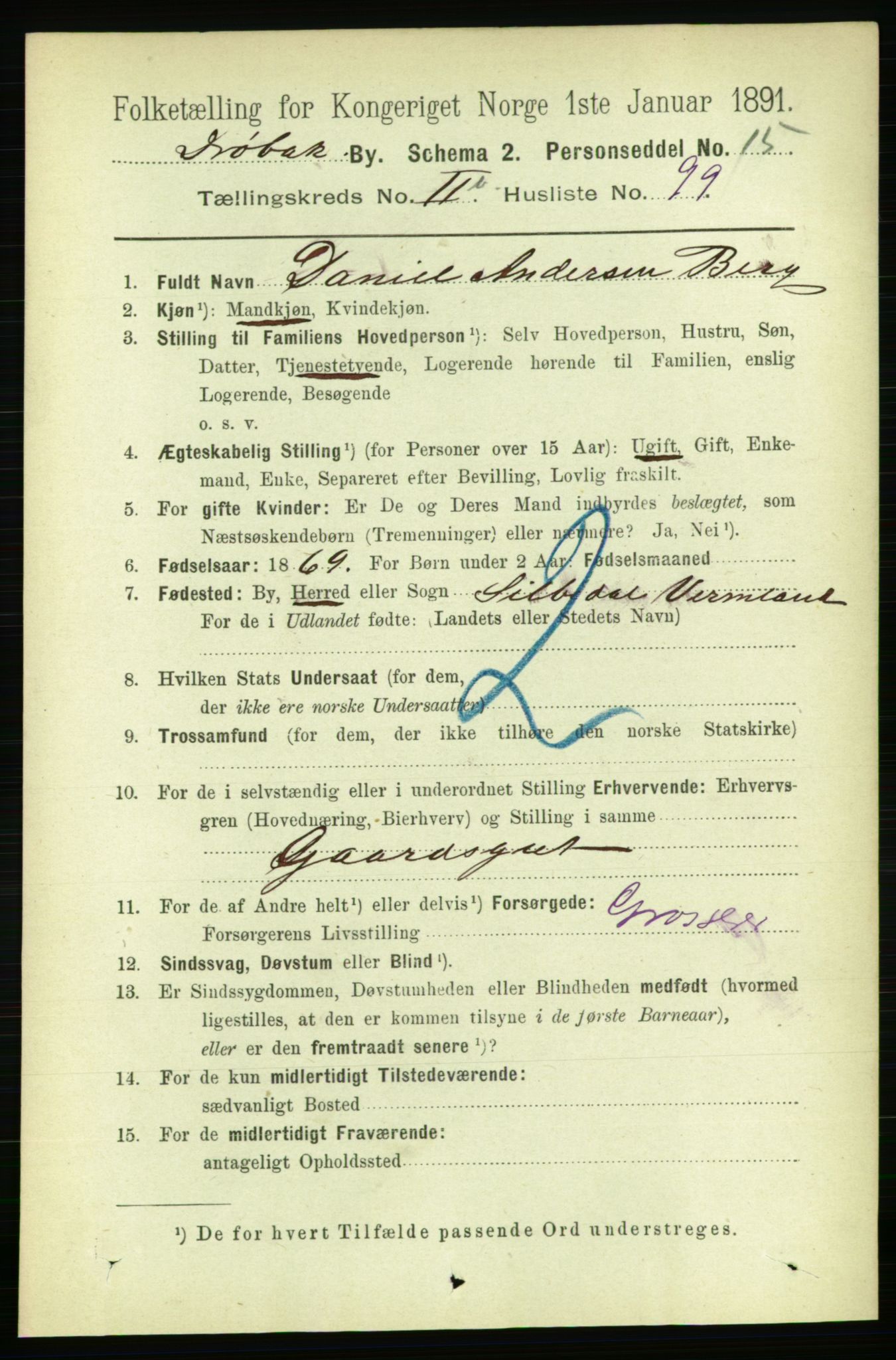 RA, 1891 census for 0203 Drøbak, 1891, p. 1874