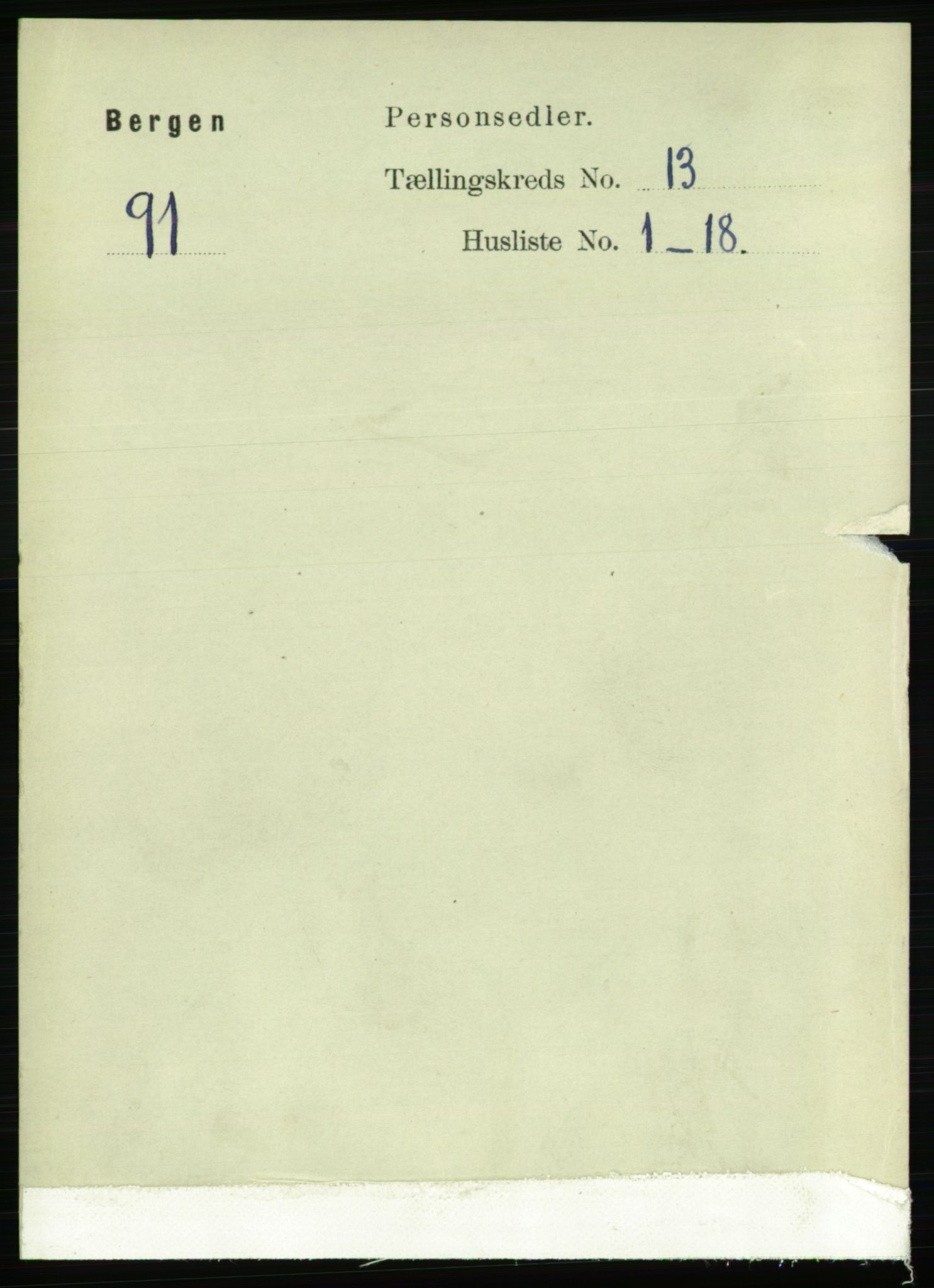 RA, 1891 Census for 1301 Bergen, 1891, p. 22022