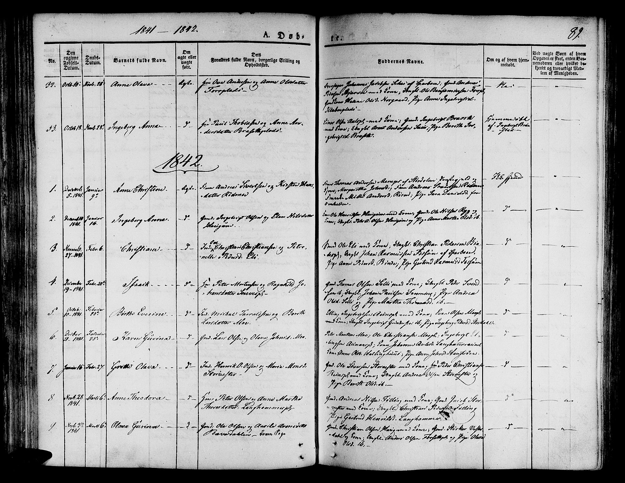 Ministerialprotokoller, klokkerbøker og fødselsregistre - Nord-Trøndelag, SAT/A-1458/746/L0445: Parish register (official) no. 746A04, 1826-1846, p. 89