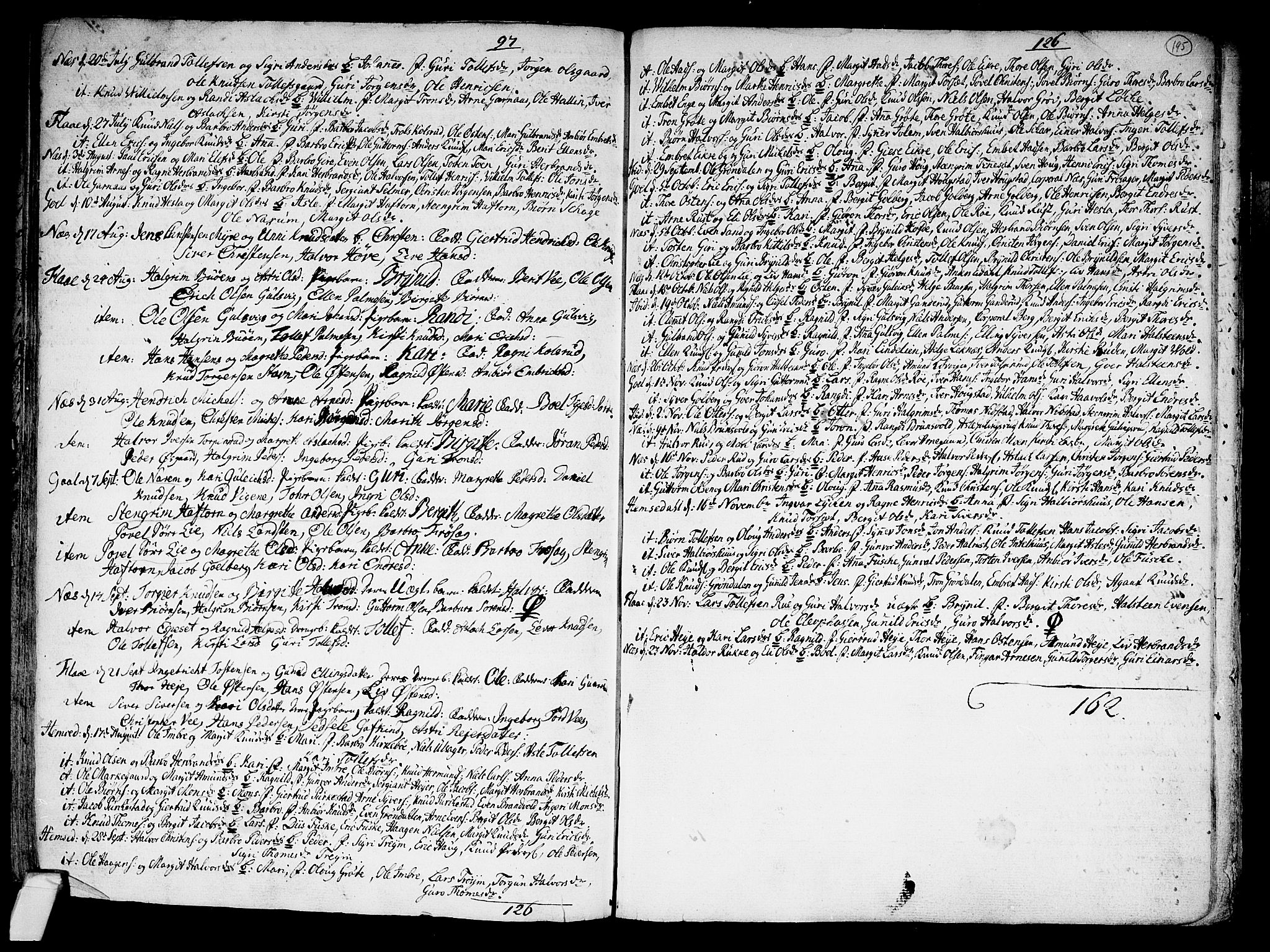 Nes kirkebøker, SAKO/A-236/F/Fa/L0002: Parish register (official) no. 2, 1707-1759, p. 195