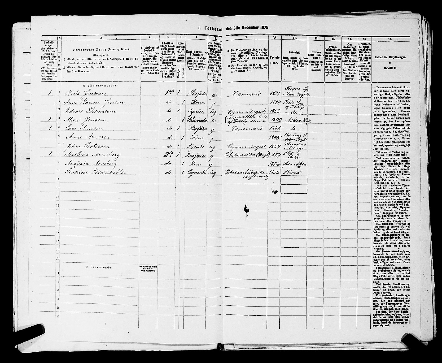 RA, 1875 census for 0301 Kristiania, 1875, p. 3625