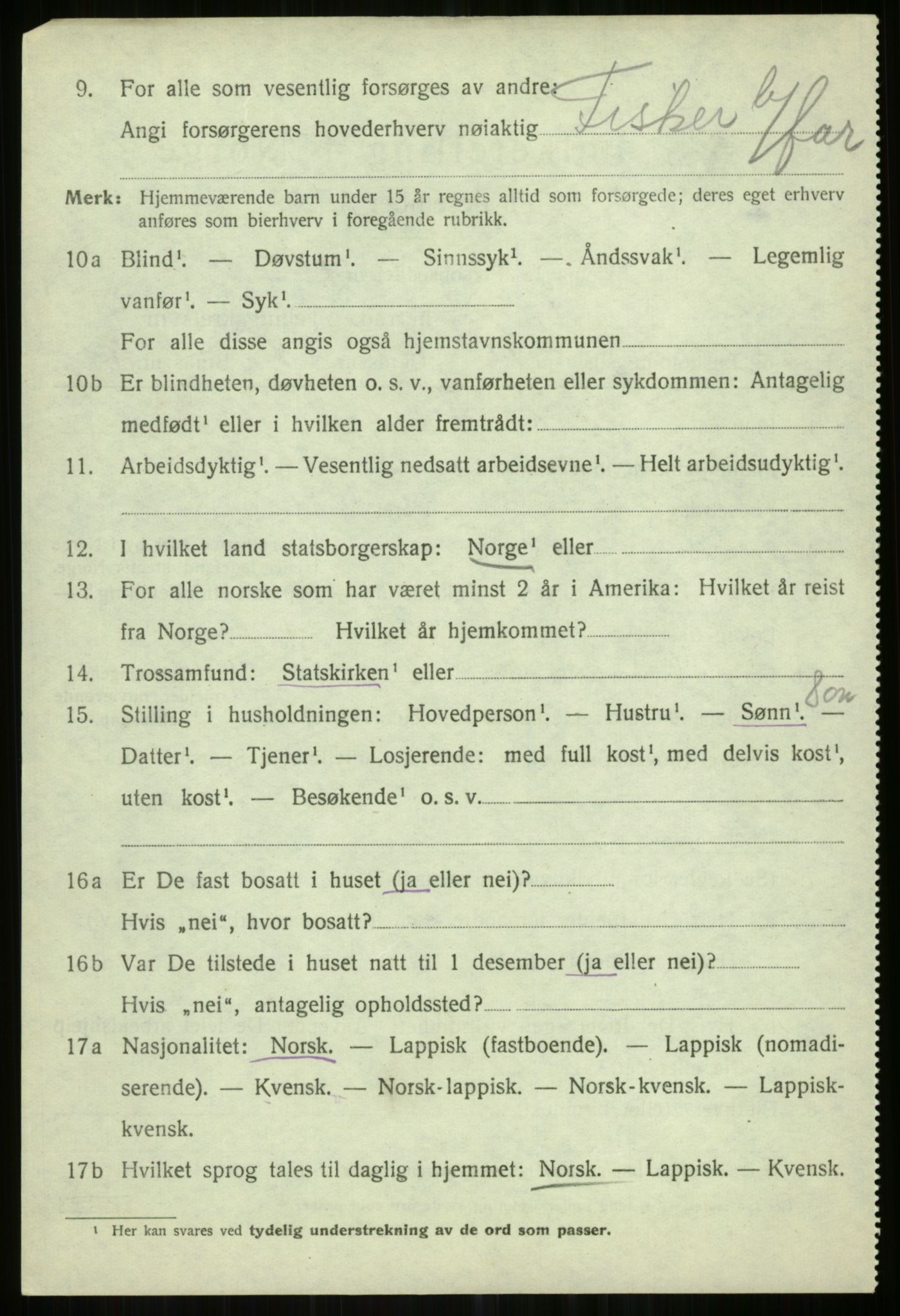 SATØ, 1920 census for Helgøy, 1920, p. 3500