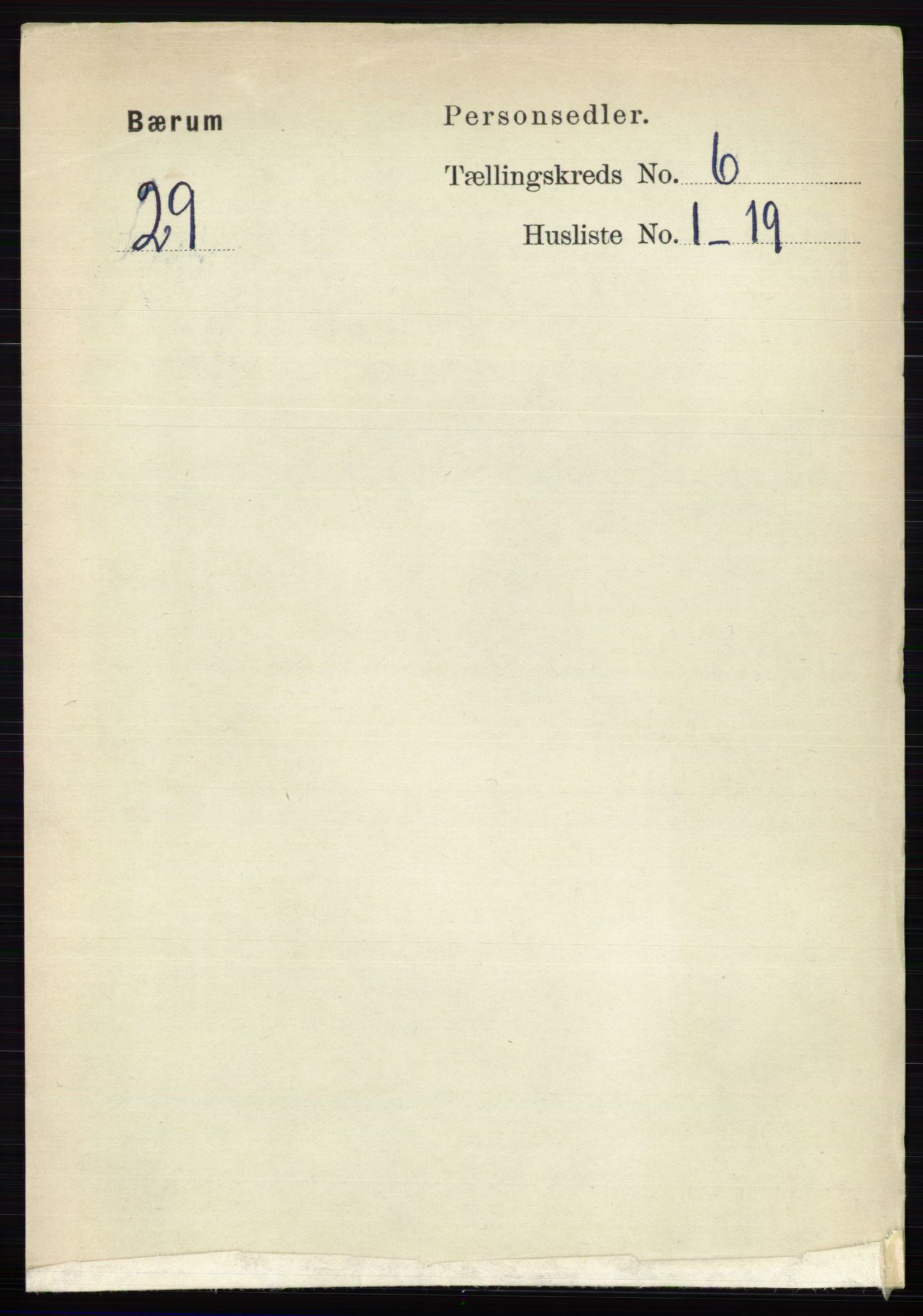 RA, 1891 census for 0219 Bærum, 1891, p. 3505