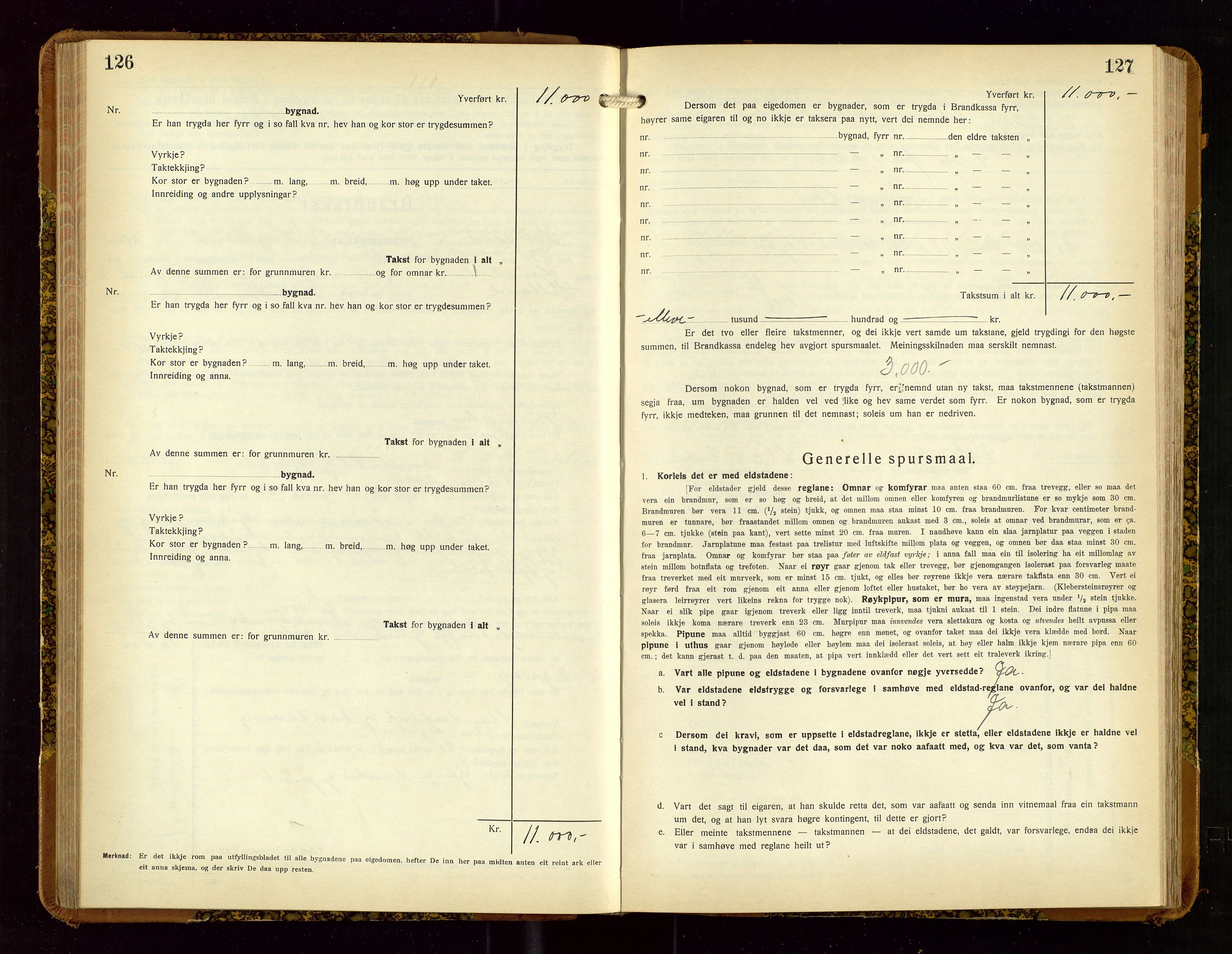 Hetland lensmannskontor, AV/SAST-A-100101/Gob/L0004: "Brandtakstbok", 1934-1936, p. 126-127