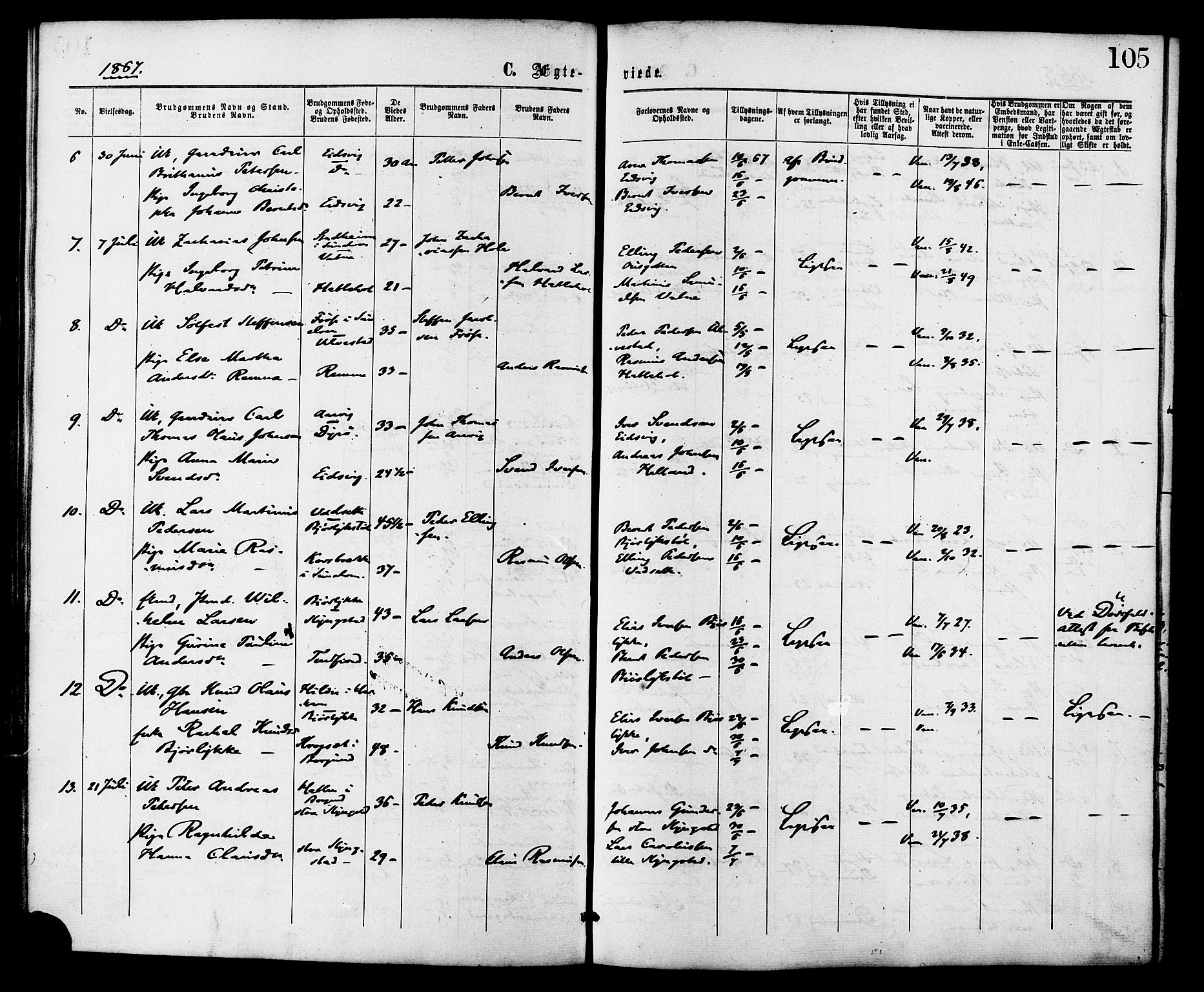 Ministerialprotokoller, klokkerbøker og fødselsregistre - Møre og Romsdal, AV/SAT-A-1454/525/L0373: Parish register (official) no. 525A03, 1864-1879, p. 105