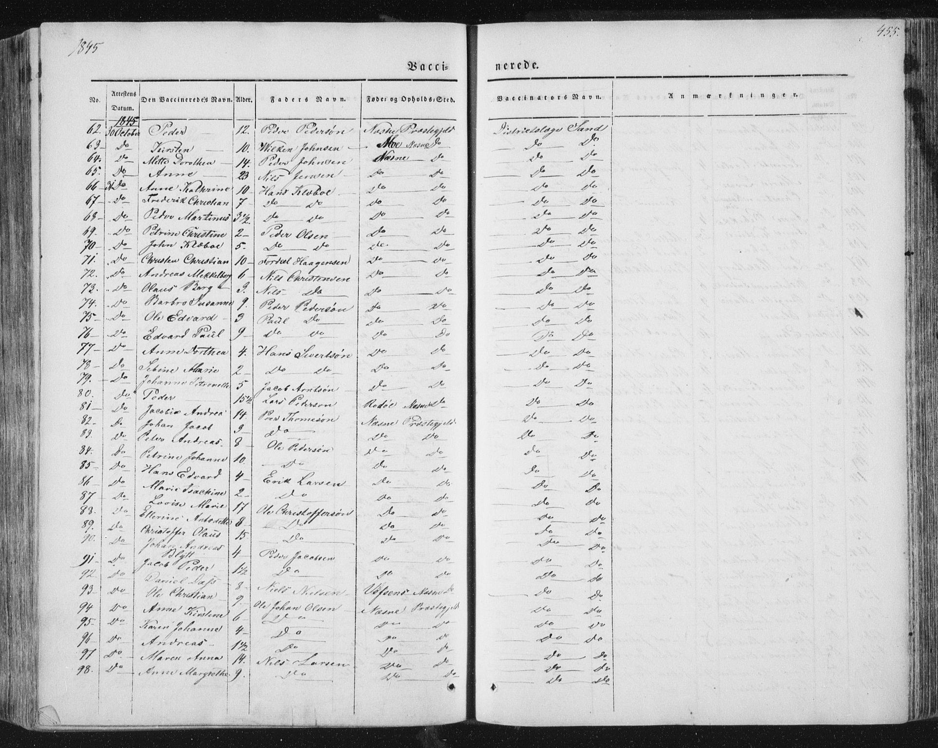 Ministerialprotokoller, klokkerbøker og fødselsregistre - Nordland, AV/SAT-A-1459/838/L0549: Parish register (official) no. 838A07, 1840-1854, p. 455