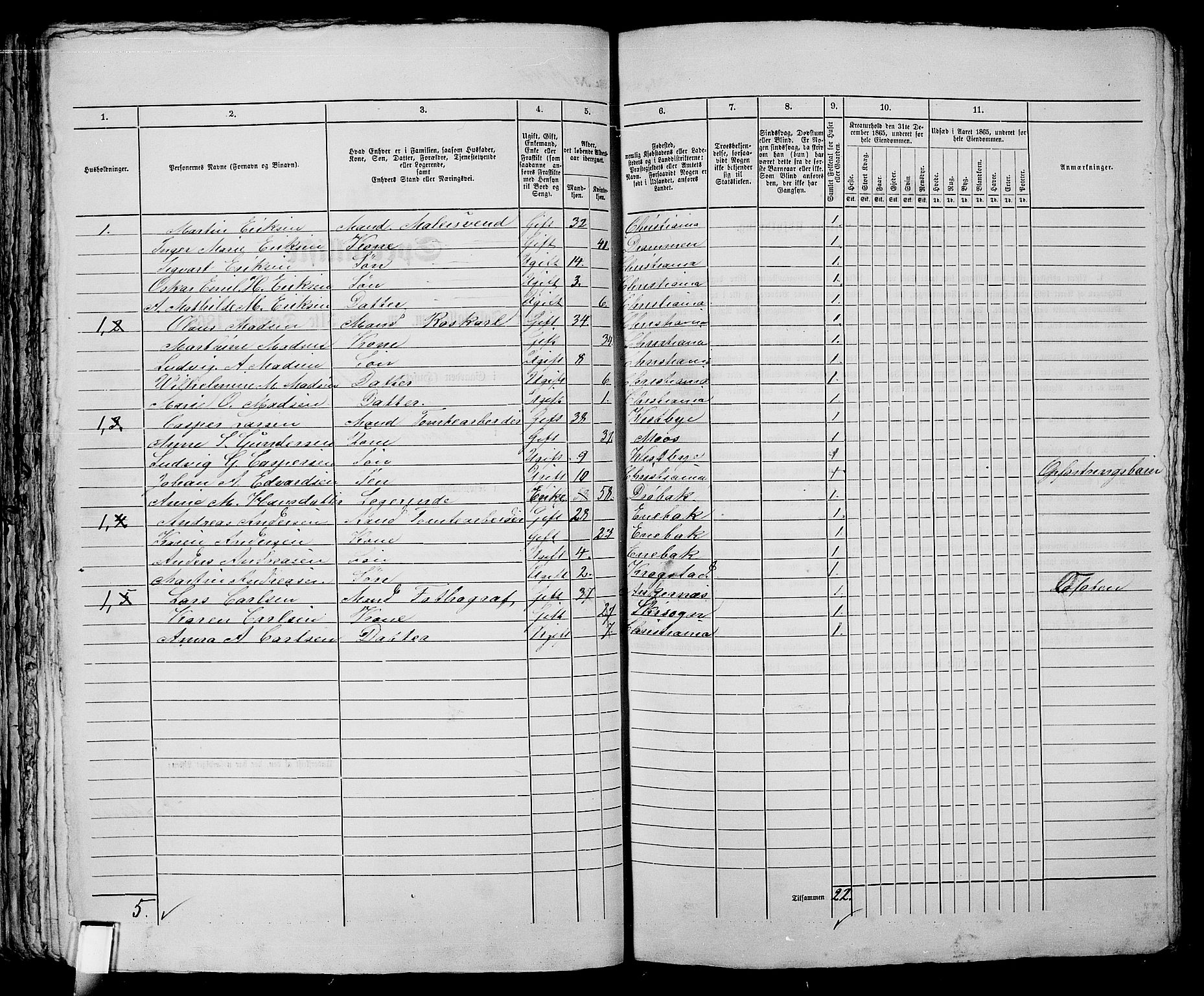 RA, 1865 census for Kristiania, 1865, p. 3273