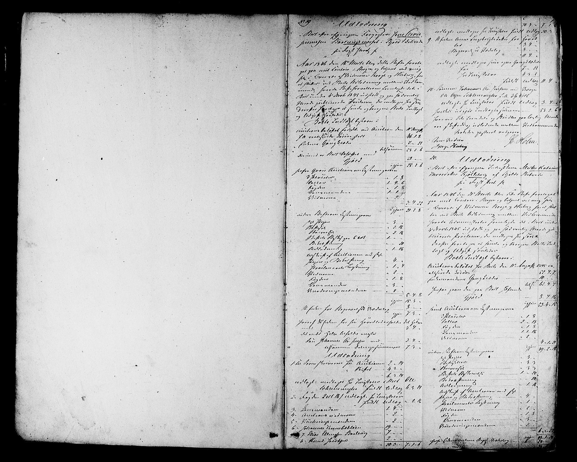 Nordhordland sorenskrivar, AV/SAB-A-2901/1/H/Hd/Hda/L0003: Skifteutlodningsprotokollar, 1846-1851, p. 1a