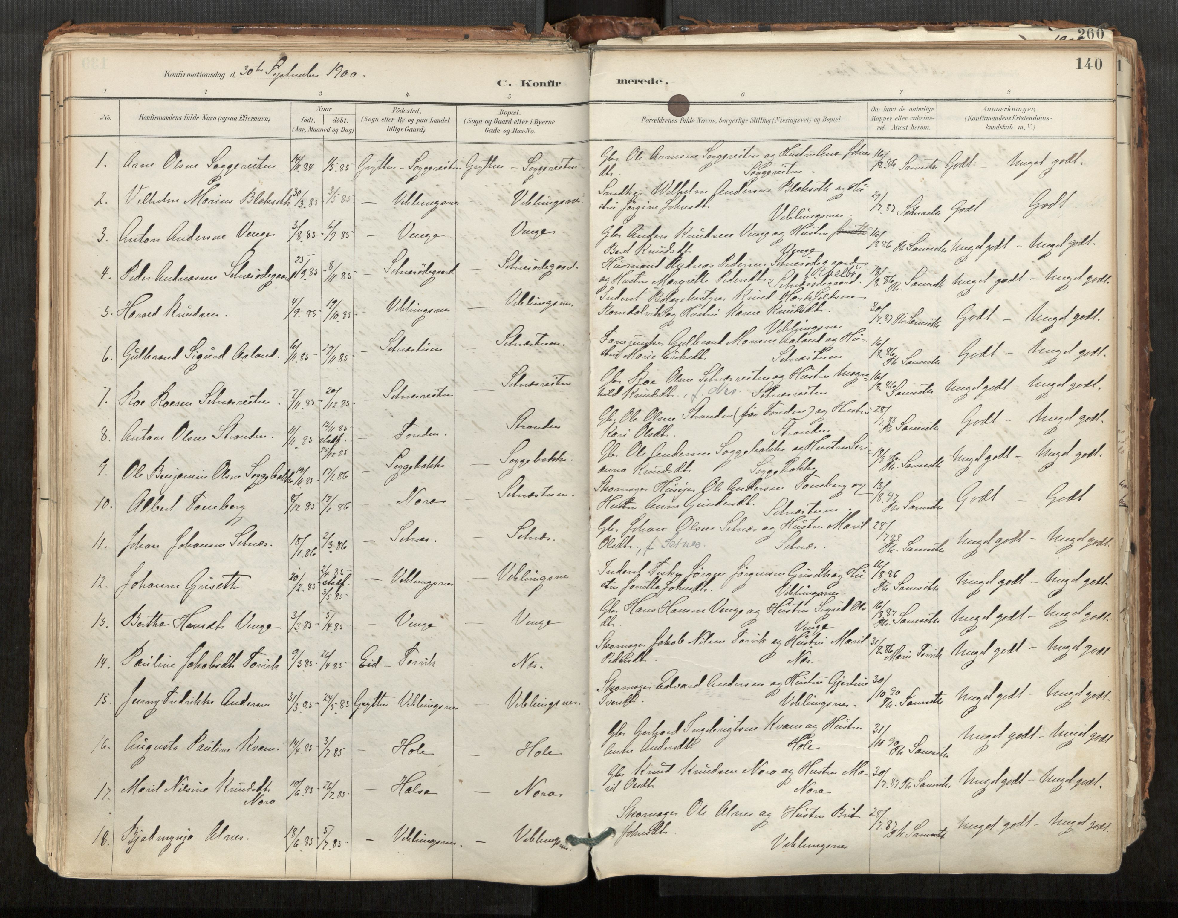 Ministerialprotokoller, klokkerbøker og fødselsregistre - Møre og Romsdal, SAT/A-1454/544/L0585: Parish register (official) no. 544A06, 1887-1924, p. 140