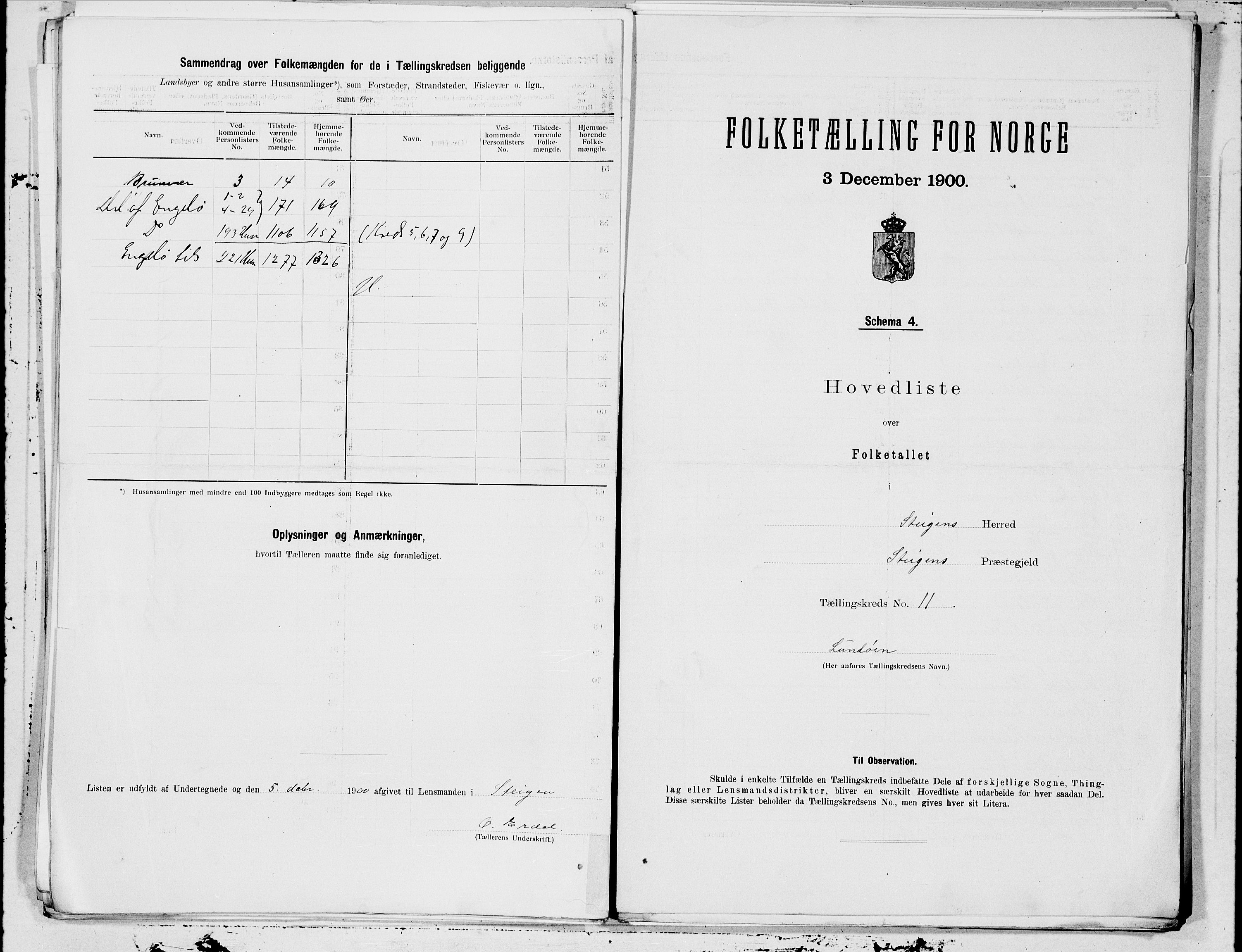 SAT, 1900 census for Steigen, 1900, p. 22