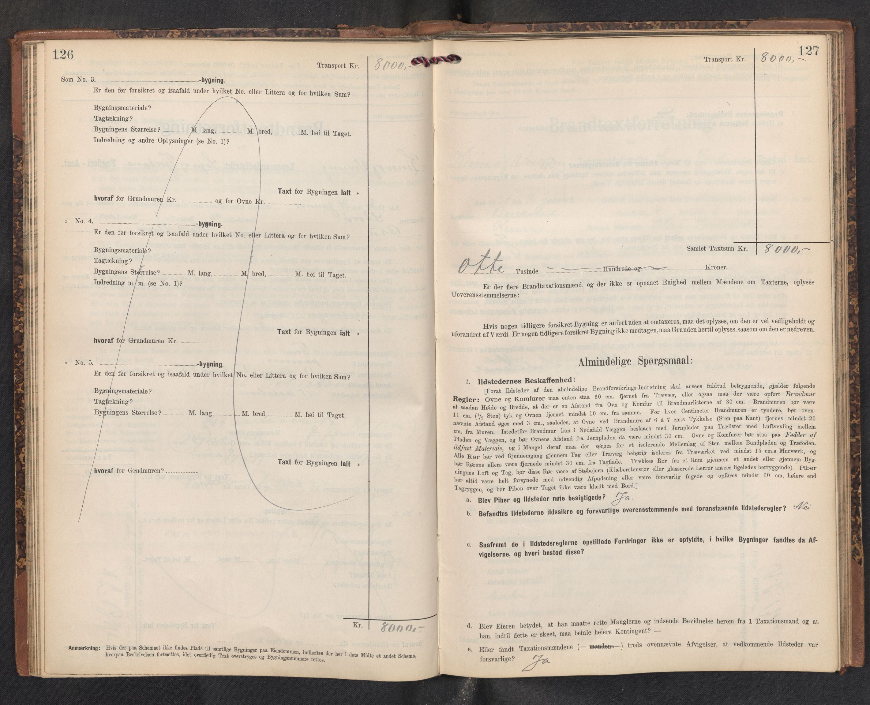 Lensmannen i Kinn, AV/SAB-A-28801/0012/L0005: Branntakstprotokoll, skjematakst, 1903-1938, p. 126-127