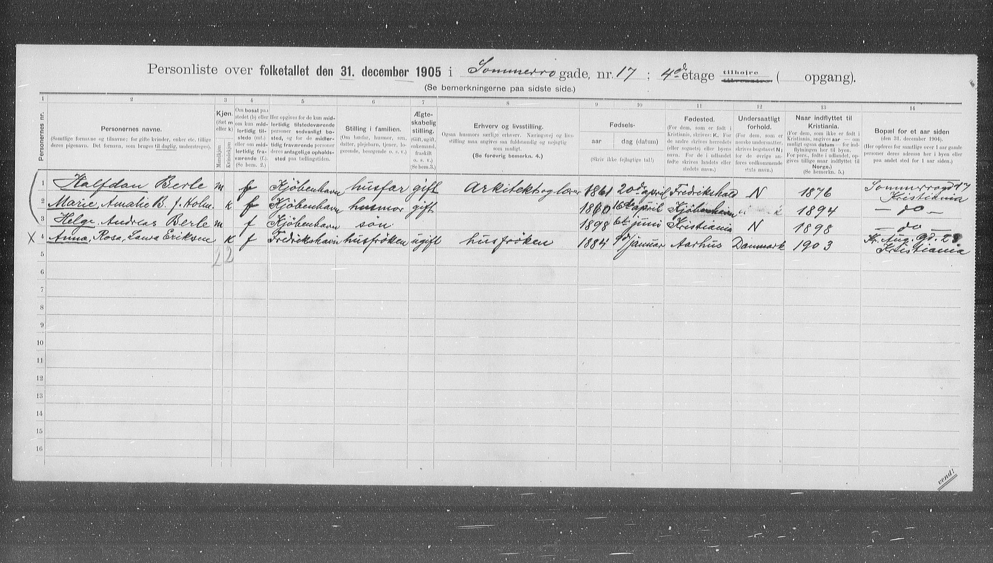 OBA, Municipal Census 1905 for Kristiania, 1905, p. 51775