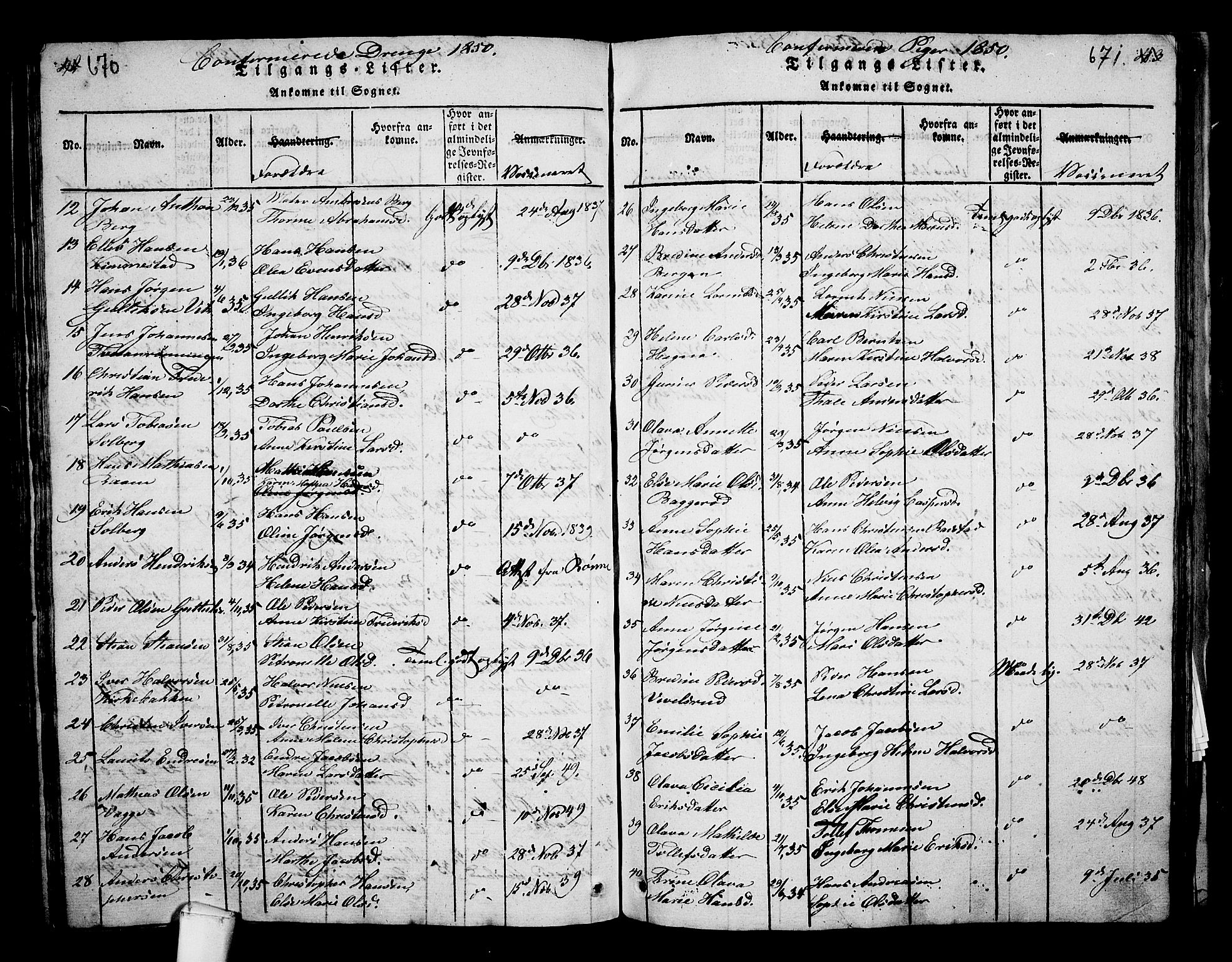 Borre kirkebøker, AV/SAKO-A-338/G/Ga/L0001: Parish register (copy) no. I 1, 1815-1851, p. 670-671