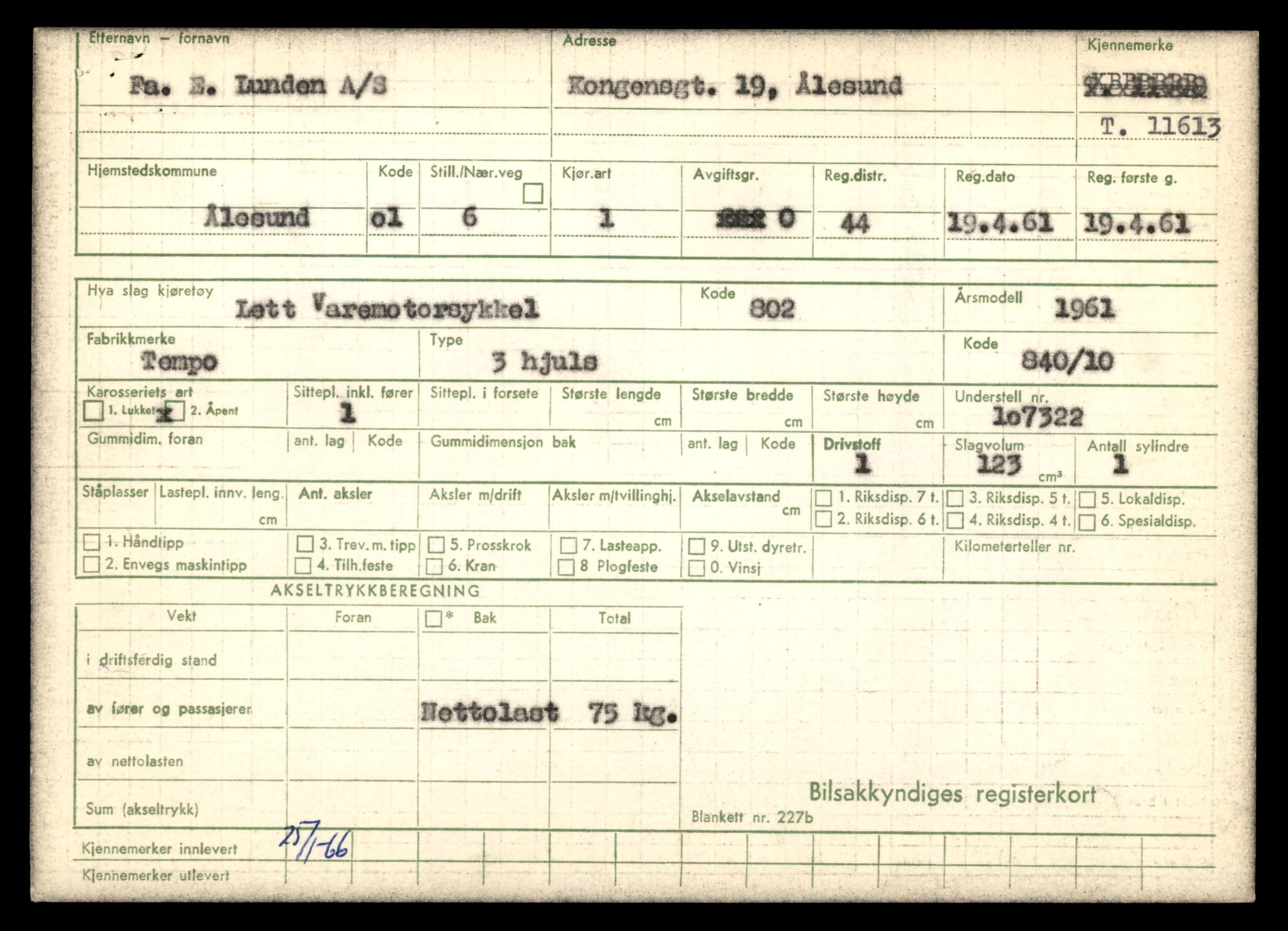 Møre og Romsdal vegkontor - Ålesund trafikkstasjon, AV/SAT-A-4099/F/Fe/L0029: Registreringskort for kjøretøy T 11430 - T 11619, 1927-1998, p. 2837