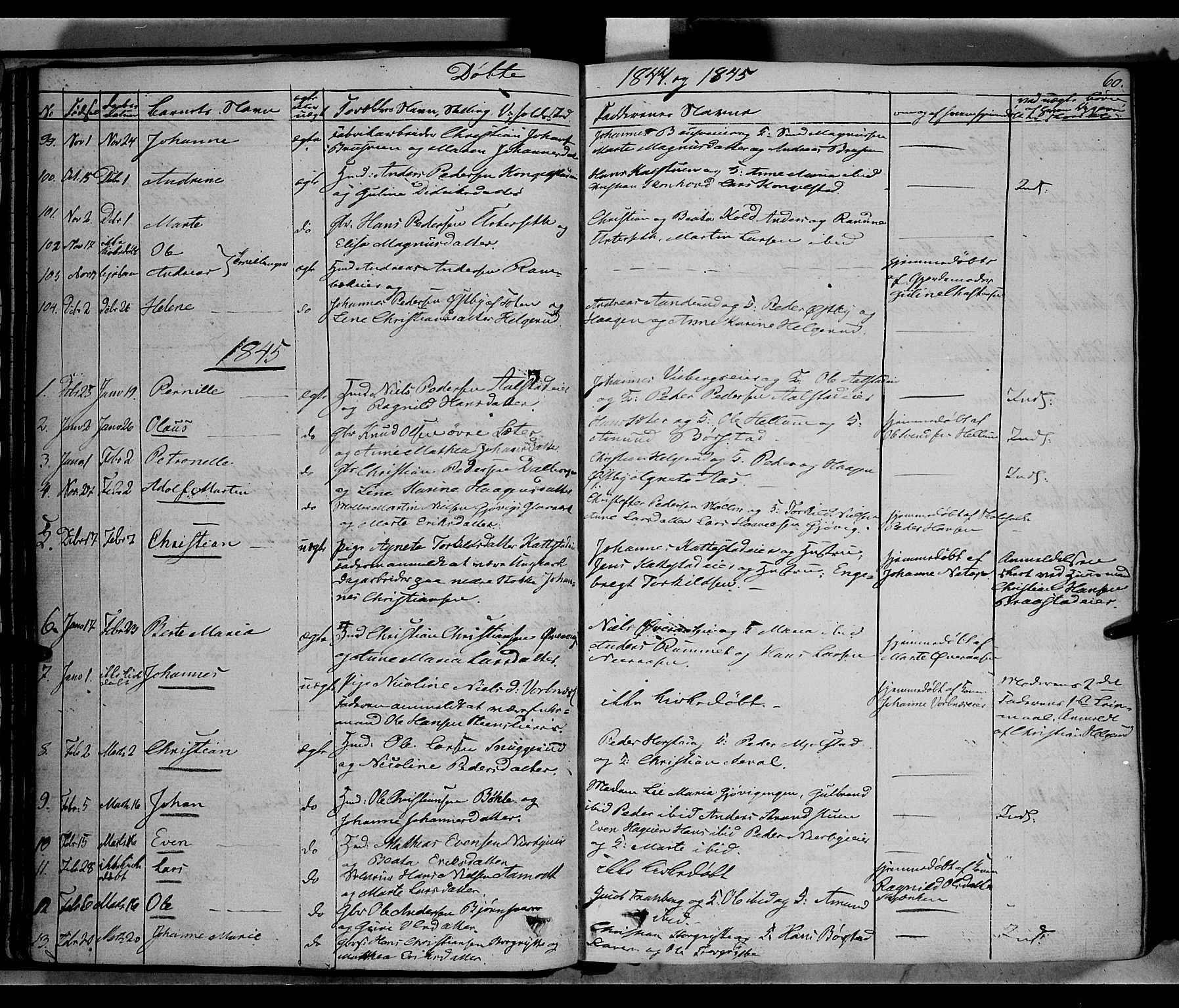Vardal prestekontor, AV/SAH-PREST-100/H/Ha/Haa/L0005: Parish register (official) no. 5, 1831-1853, p. 60