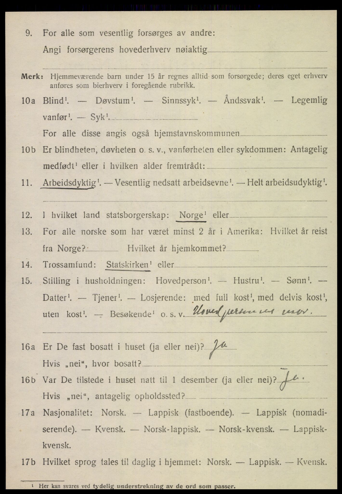 SAT, 1920 census for Nordli, 1920, p. 1642