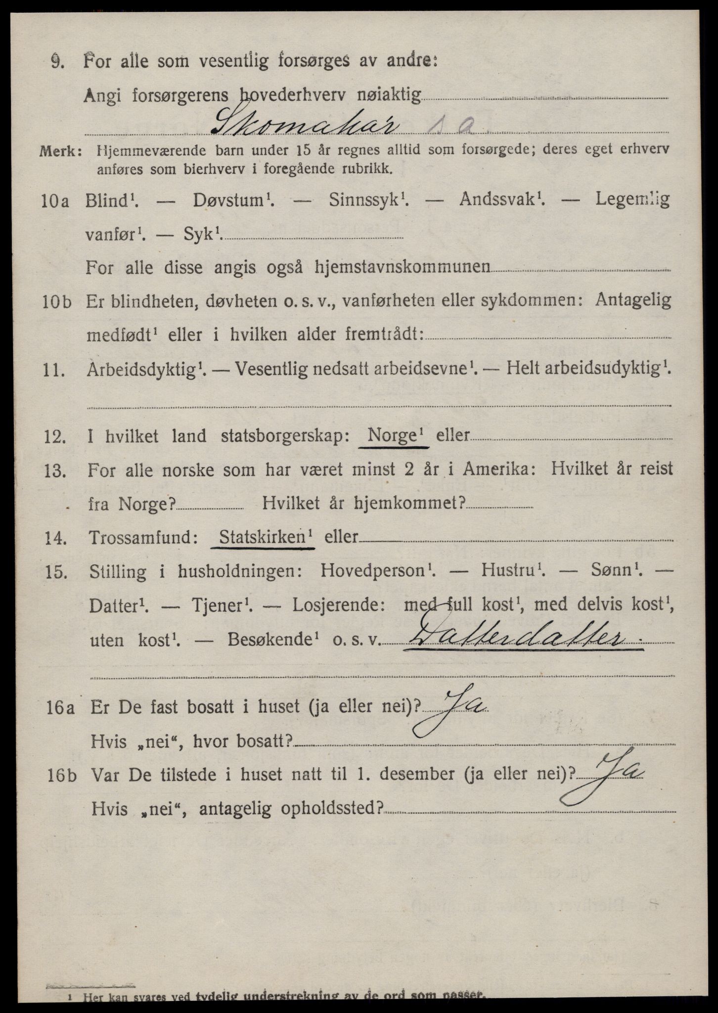 SAT, 1920 census for Volda, 1920, p. 8971