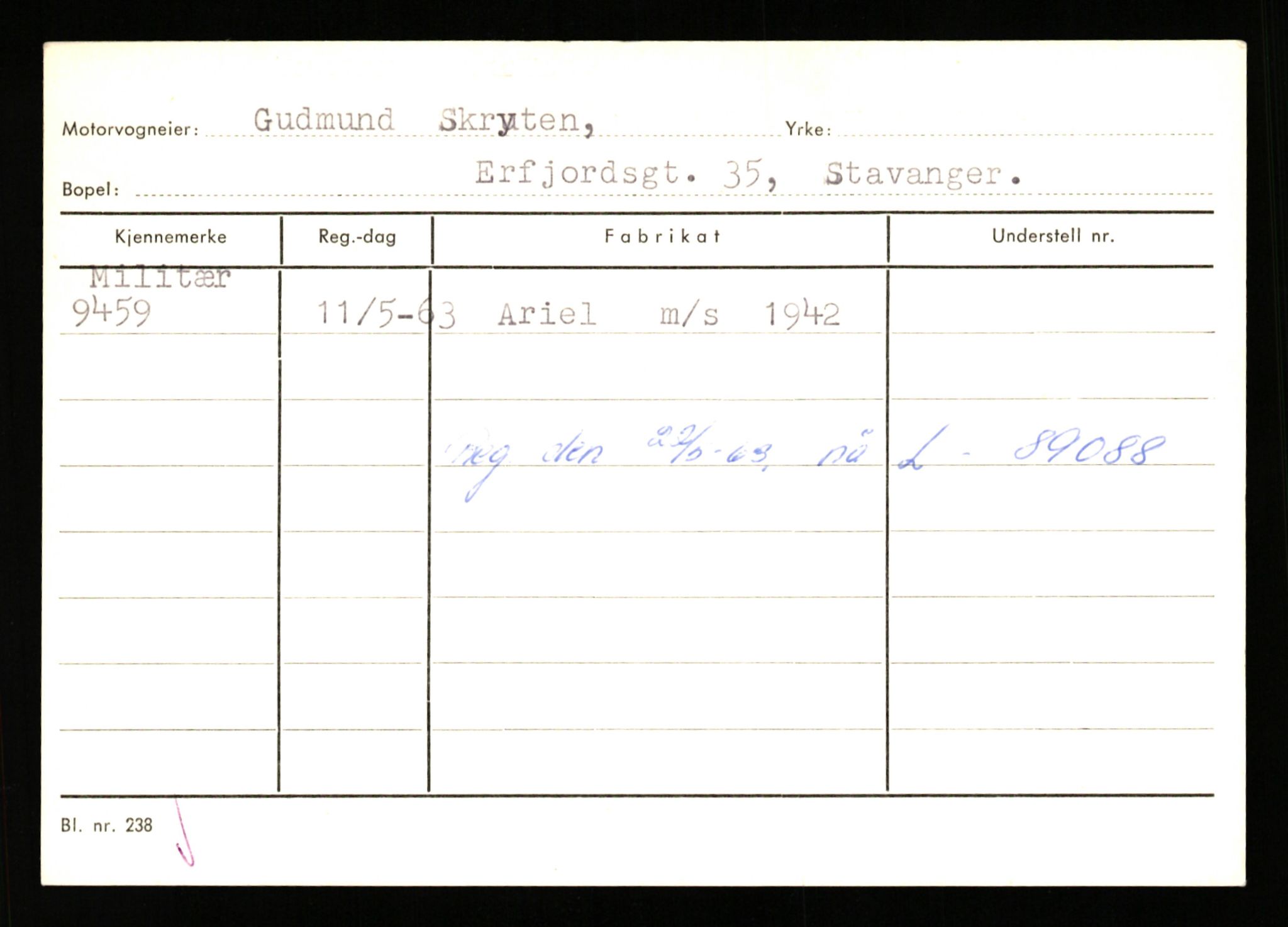 Stavanger trafikkstasjon, AV/SAST-A-101942/0/G/L0002: Registreringsnummer: 5791 - 10405, 1930-1971, p. 2455