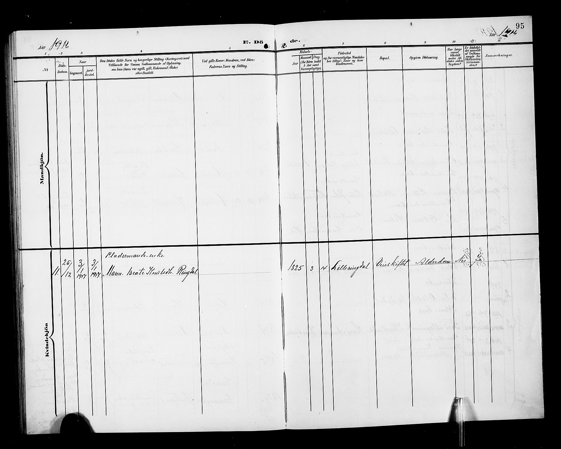 Ministerialprotokoller, klokkerbøker og fødselsregistre - Møre og Romsdal, AV/SAT-A-1454/517/L0231: Parish register (copy) no. 517C04, 1904-1918, p. 95