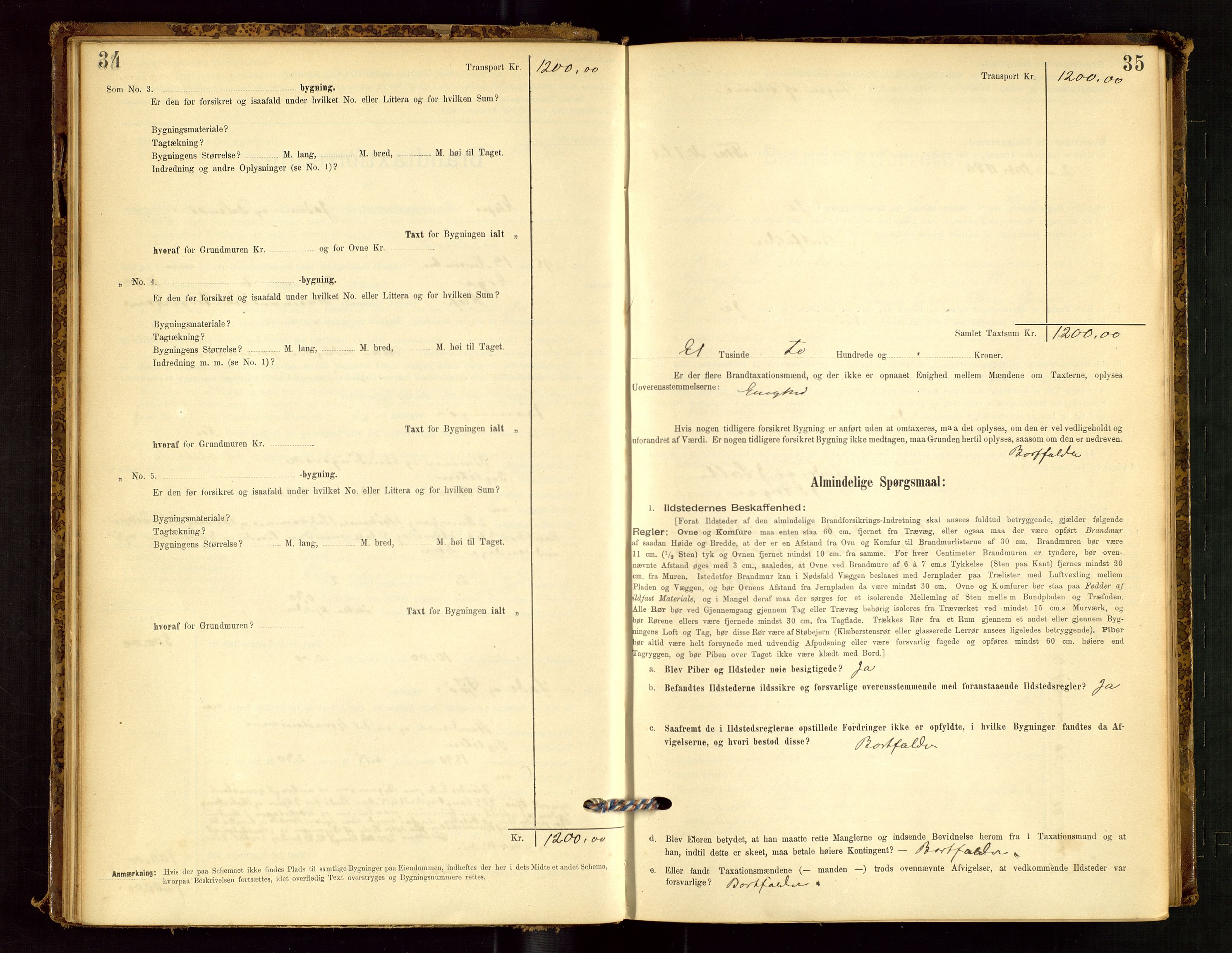 Klepp lensmannskontor, SAST/A-100163/Goc/L0001: "Brandtaxationsprotokol" m/register, 1895-1898, p. 34-35