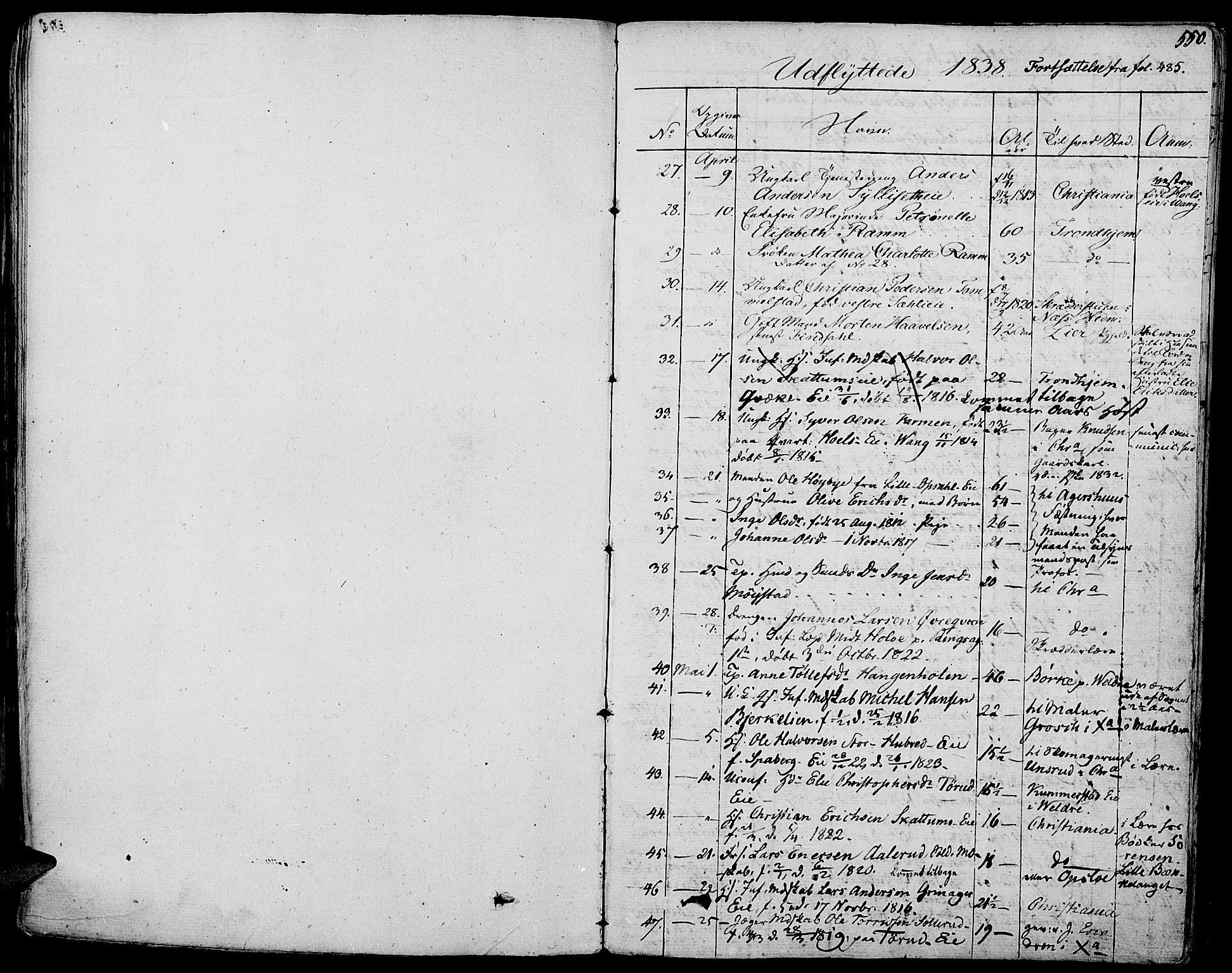 Vang prestekontor, Hedmark, SAH/PREST-008/H/Ha/Haa/L0009: Parish register (official) no. 9, 1826-1841, p. 550