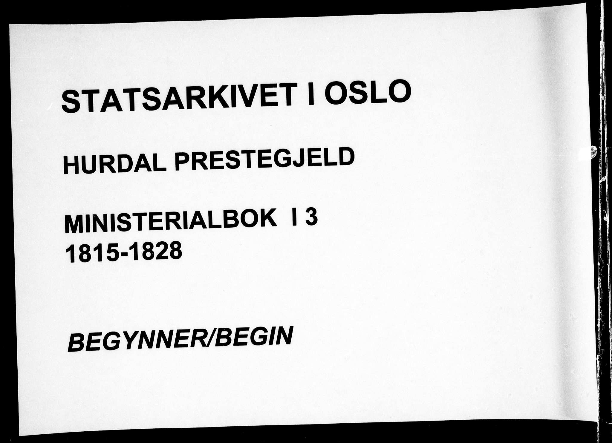 Hurdal prestekontor Kirkebøker, SAO/A-10889/F/Fa/L0003: Parish register (official) no. I 3, 1815-1828