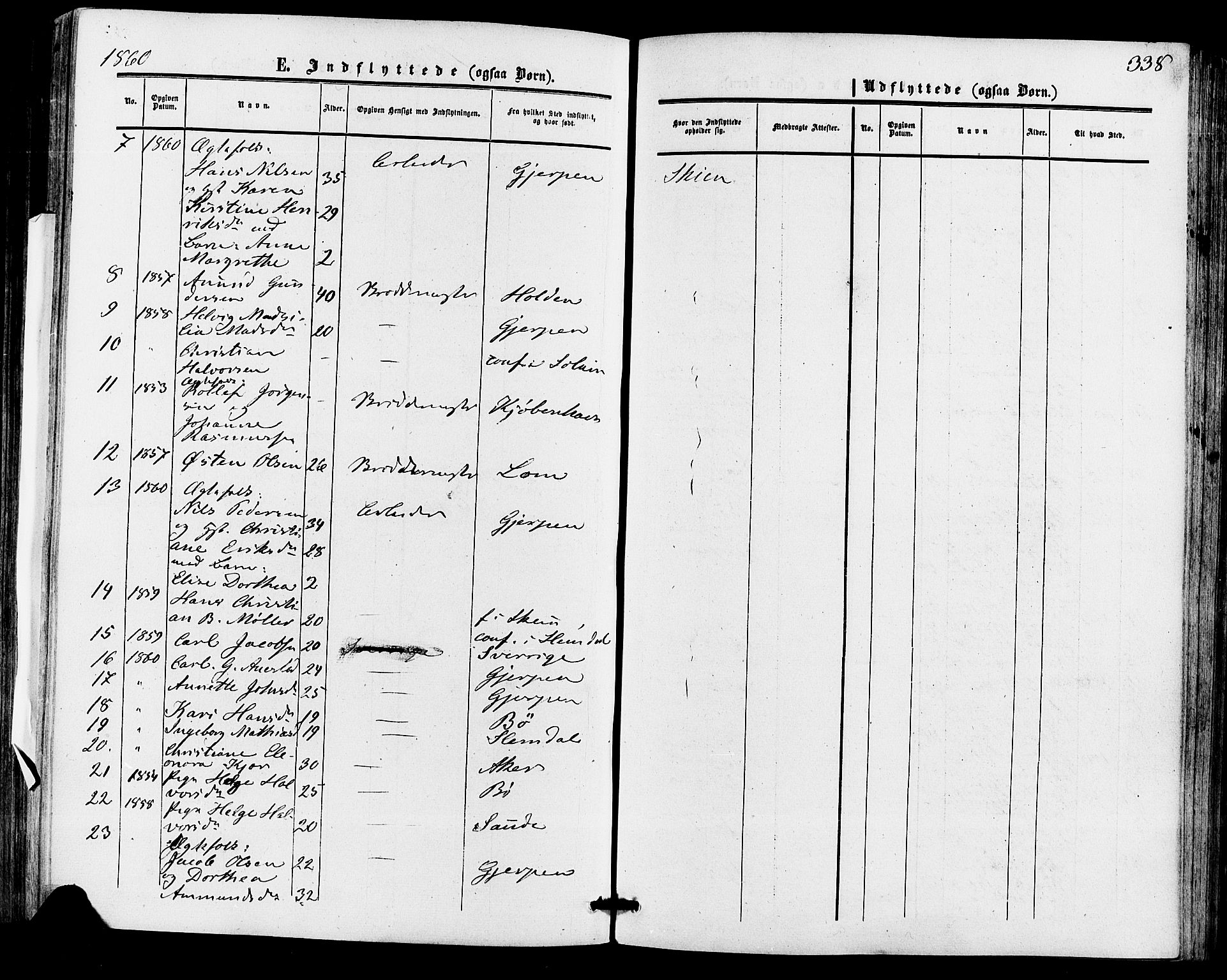 Skien kirkebøker, AV/SAKO-A-302/F/Fa/L0007: Parish register (official) no. 7, 1856-1865, p. 338