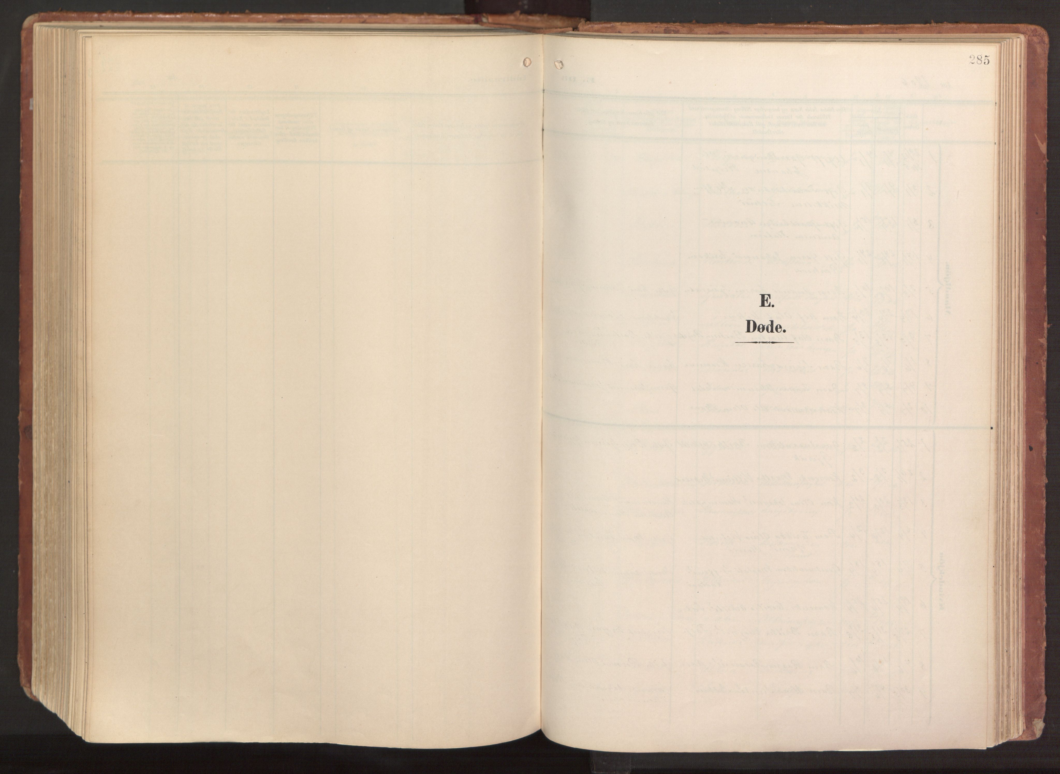 Hamre sokneprestembete, SAB/A-75501/H/Ha/Haa/Haab/L0002: Parish register (official) no. B 2, 1905-1924, p. 285