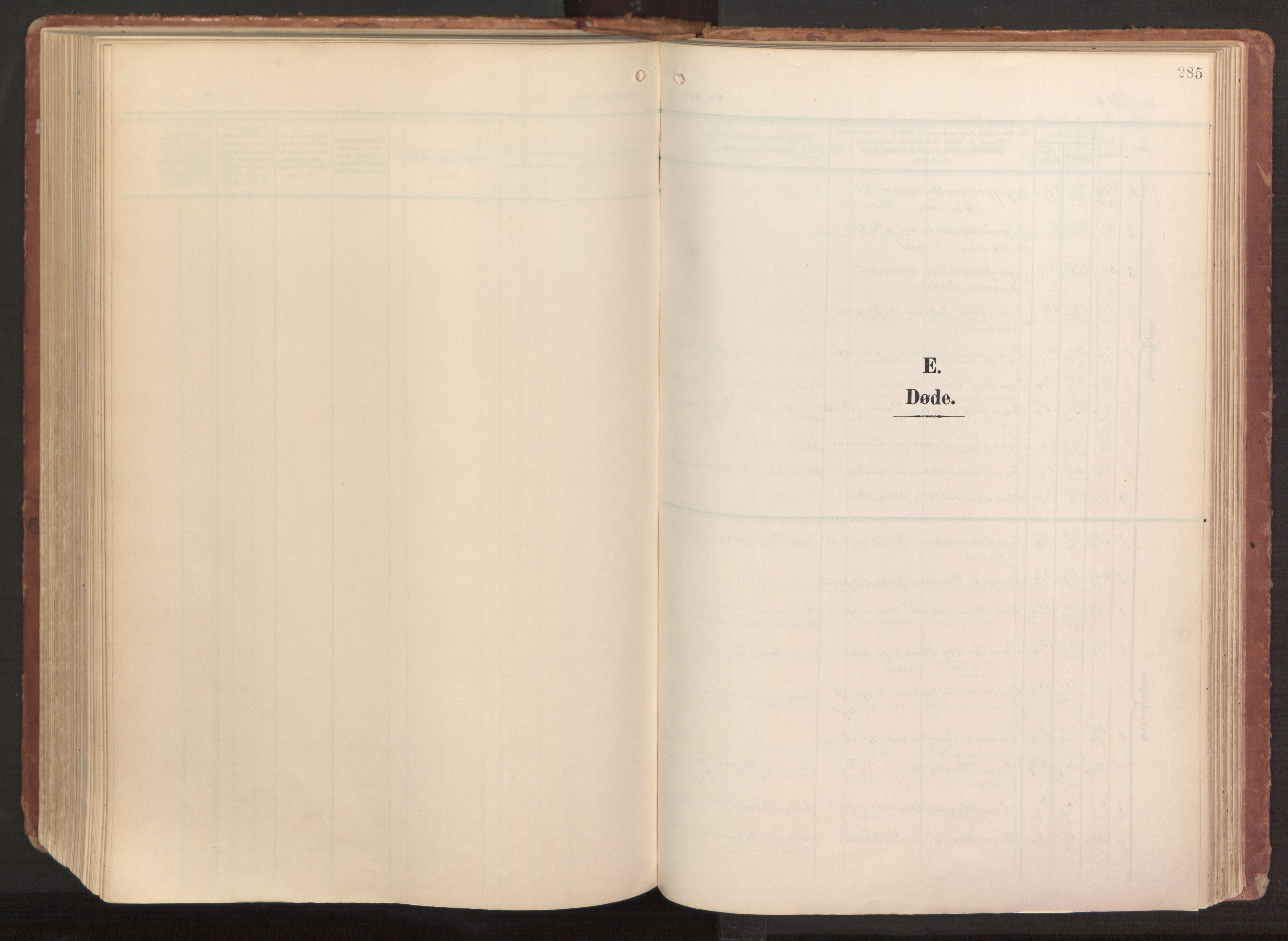 Hamre sokneprestembete, AV/SAB-A-75501/H/Ha/Haa/Haab/L0002: Parish register (official) no. B 2, 1905-1924, p. 285