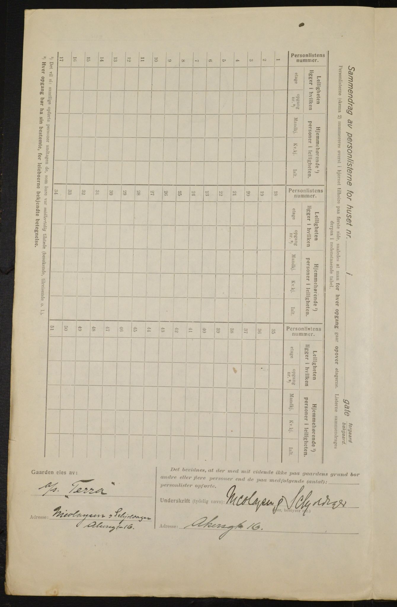 OBA, Municipal Census 1916 for Kristiania, 1916, p. 30756