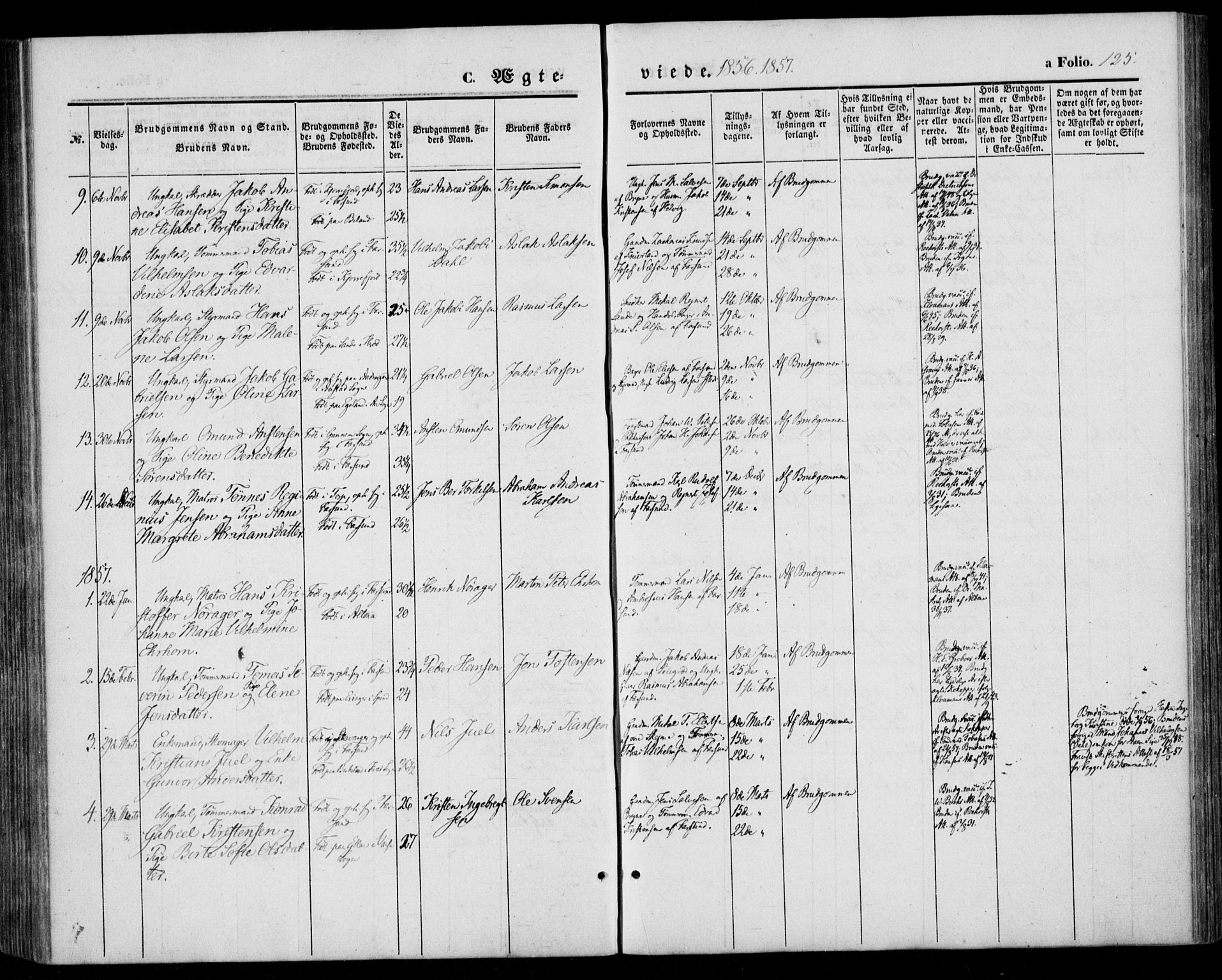 Farsund sokneprestkontor, AV/SAK-1111-0009/F/Fa/L0004: Parish register (official) no. A 4, 1847-1863, p. 125