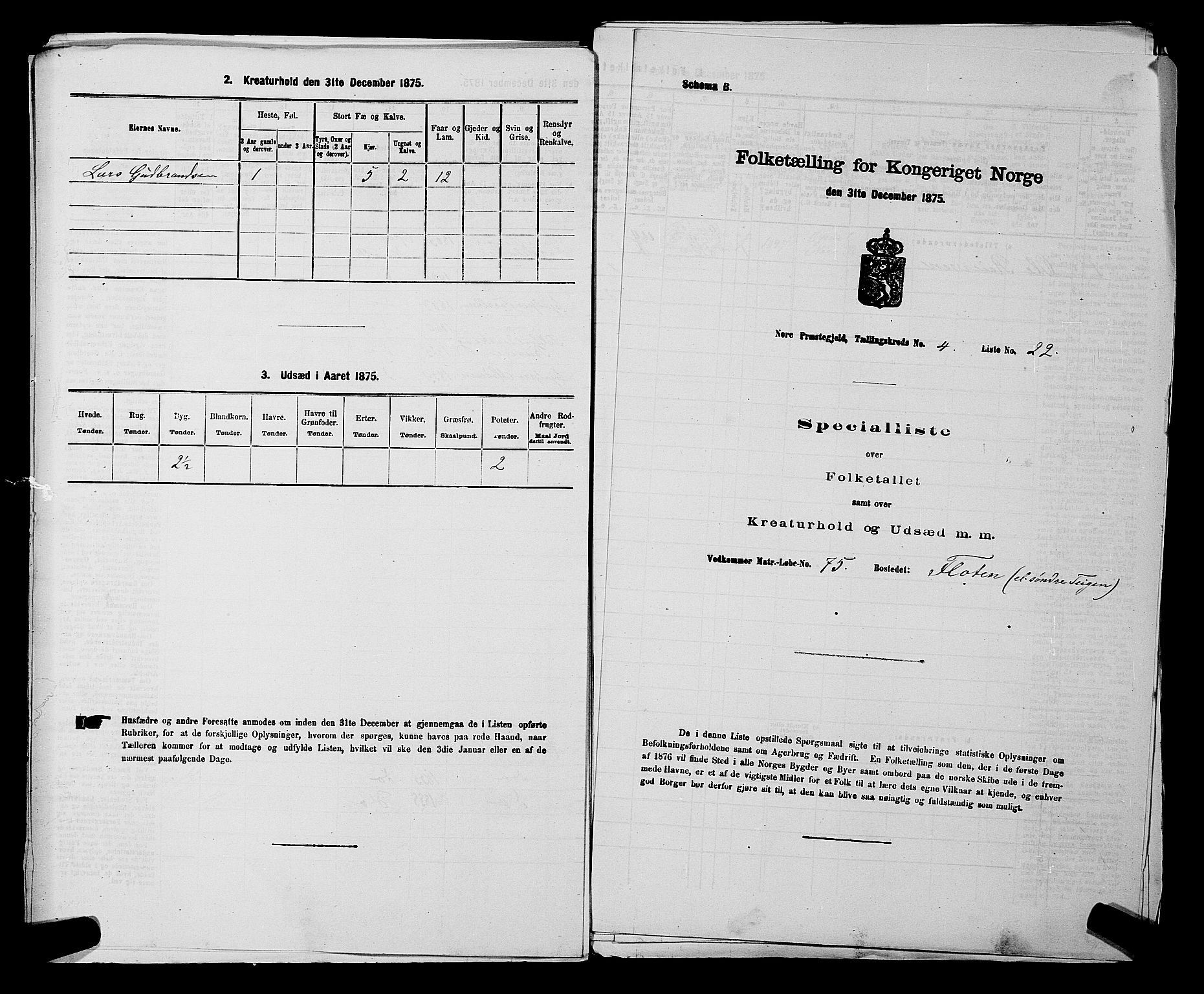 SAKO, 1875 census for 0633P Nore, 1875, p. 576