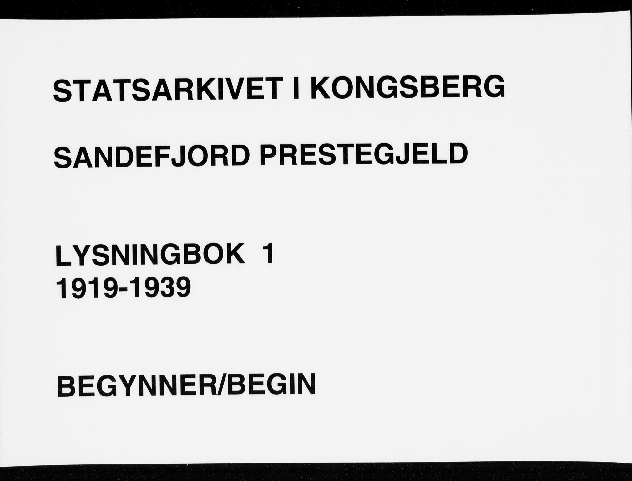 Sandefjord kirkebøker, SAKO/A-315/H/Ha/L0001: Banns register no. 1, 1919-1939