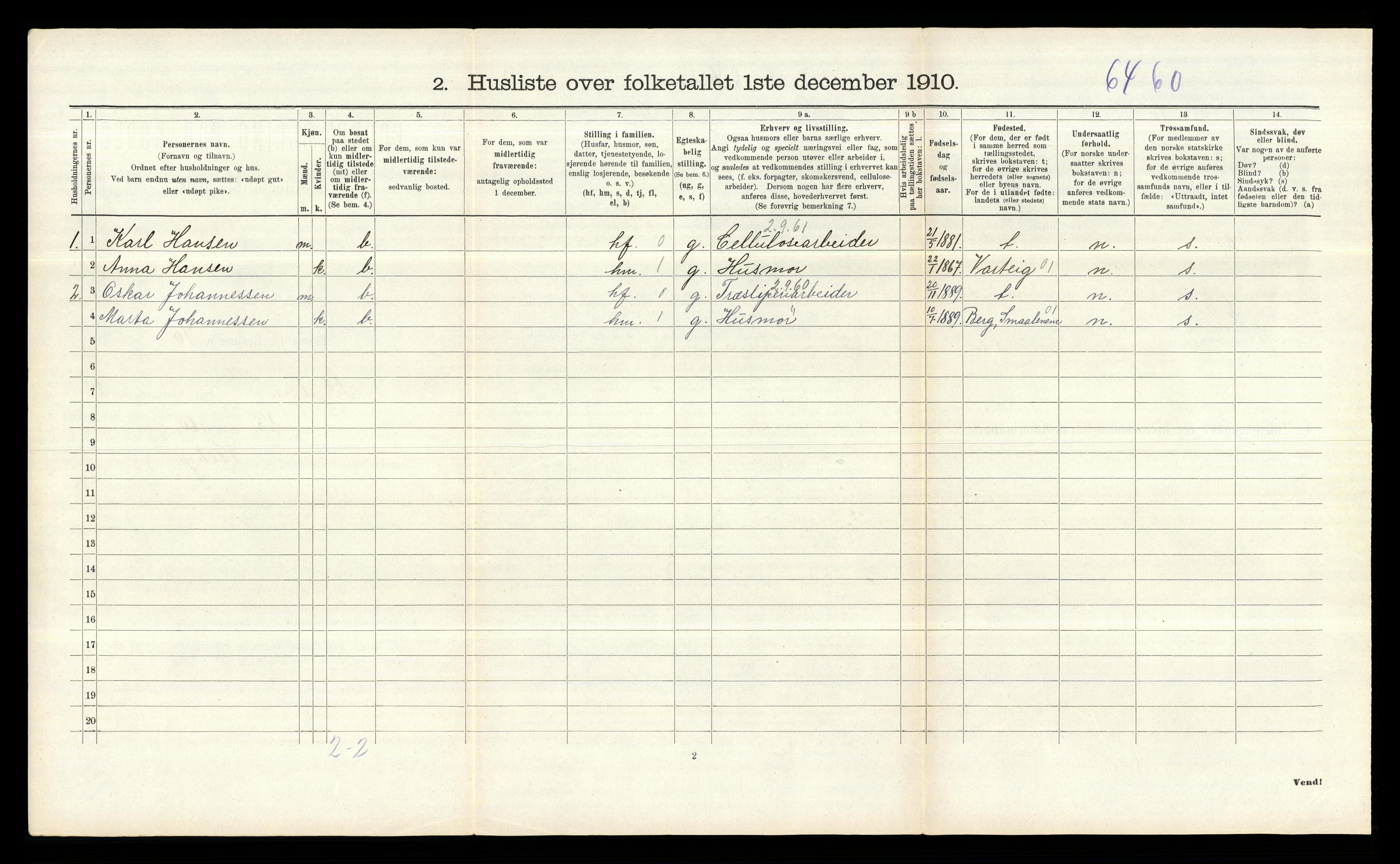 RA, 1910 census for Skjeberg, 1910, p. 365