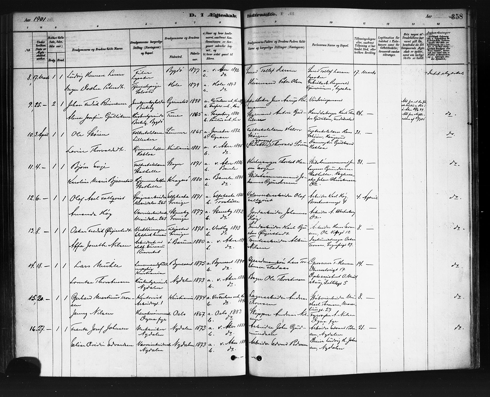 Vestre Aker prestekontor Kirkebøker, AV/SAO-A-10025/F/Fa/L0008: Parish register (official) no. 8, 1878-1903, p. 358