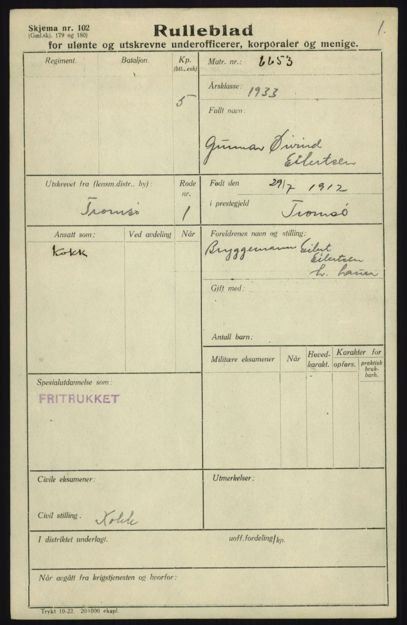 Forsvaret, Troms infanteriregiment nr. 16, AV/RA-RAFA-3146/P/Pa/L0017: Rulleblad for regimentets menige mannskaper, årsklasse 1933, 1933, p. 219