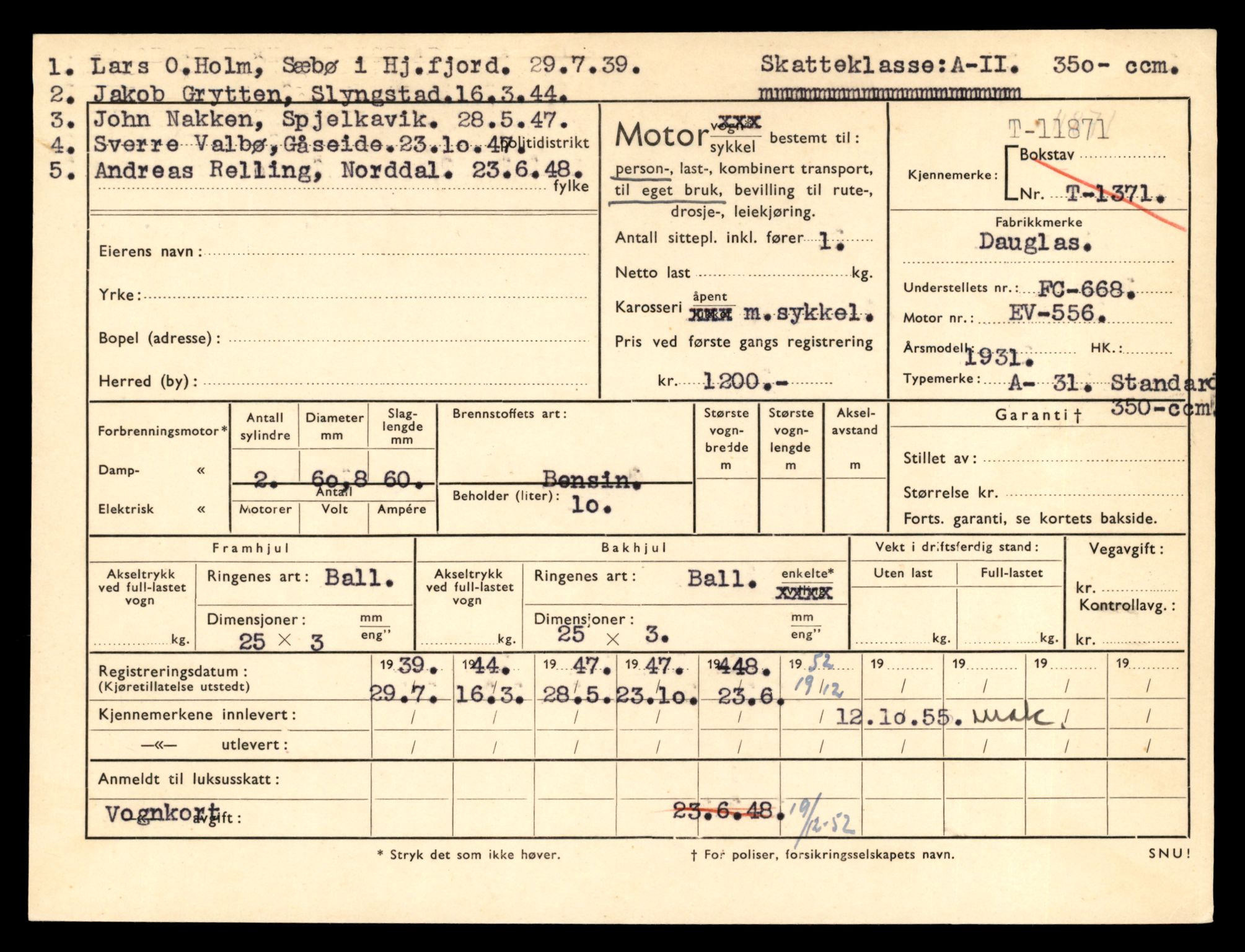 Møre og Romsdal vegkontor - Ålesund trafikkstasjon, SAT/A-4099/F/Fe/L0031: Registreringskort for kjøretøy T 11800 - T 11996, 1927-1998, p. 1301