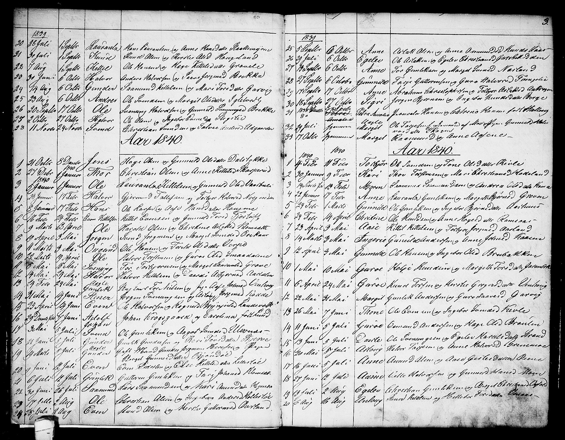 Seljord kirkebøker, SAKO/A-20/G/Ga/L0002: Parish register (copy) no. I 2, 1838-1866, p. 3