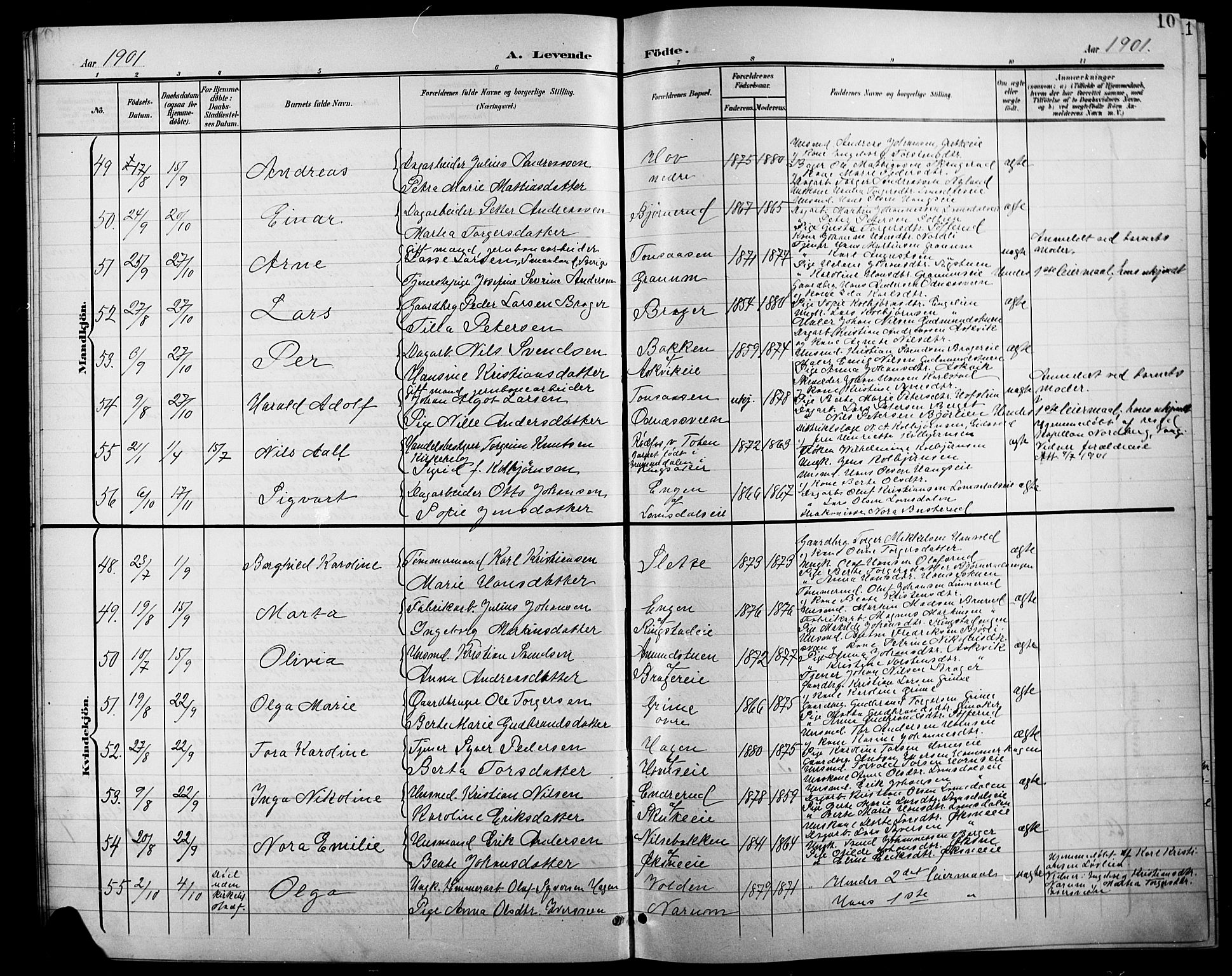 Søndre Land prestekontor, AV/SAH-PREST-122/L/L0004: Parish register (copy) no. 4, 1901-1915, p. 10