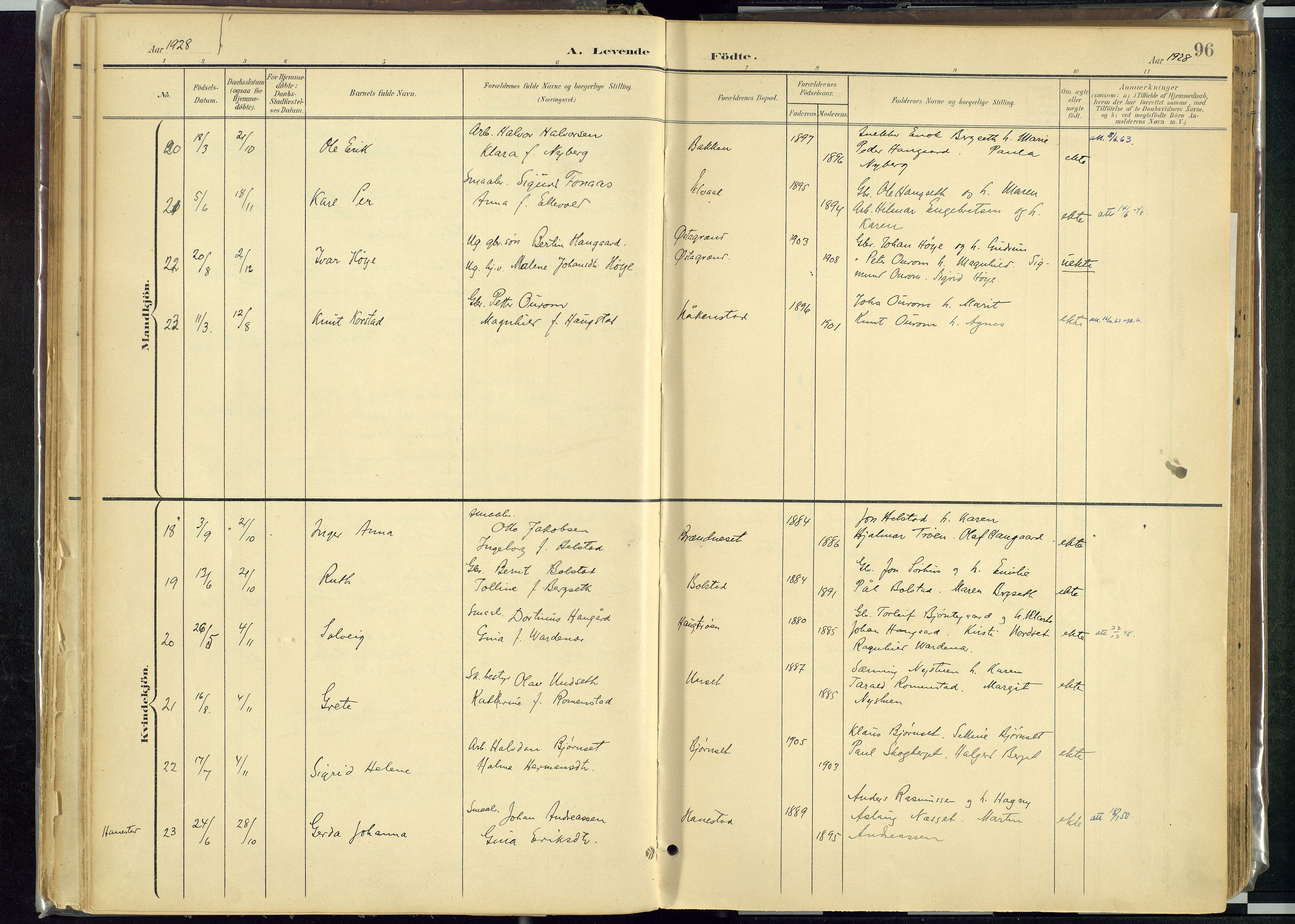 Rendalen prestekontor, AV/SAH-PREST-054/H/Ha/Haa/L0012: Parish register (official) no. 12, 1901-1928, p. 96