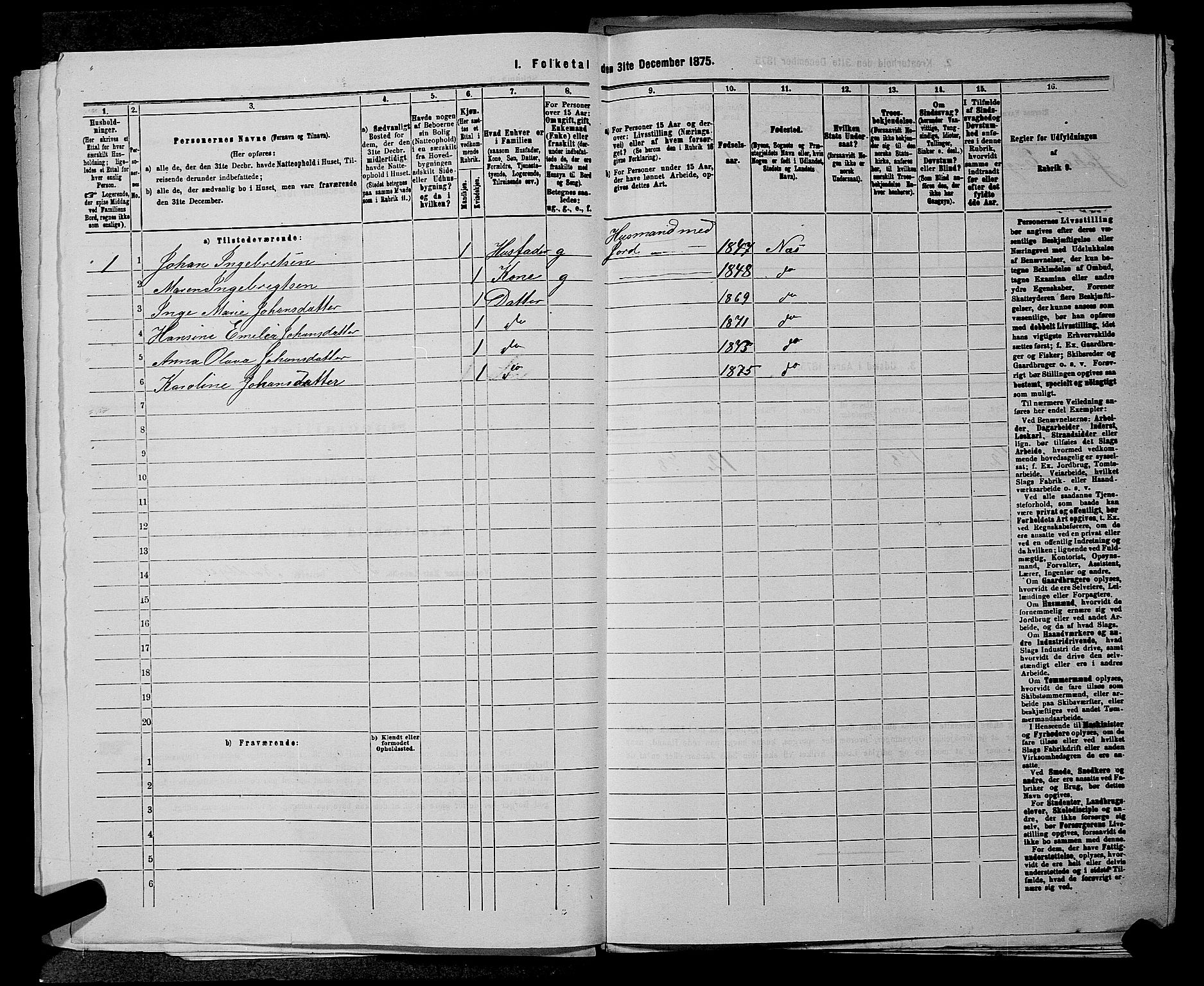 RA, 1875 census for 0236P Nes, 1875, p. 500