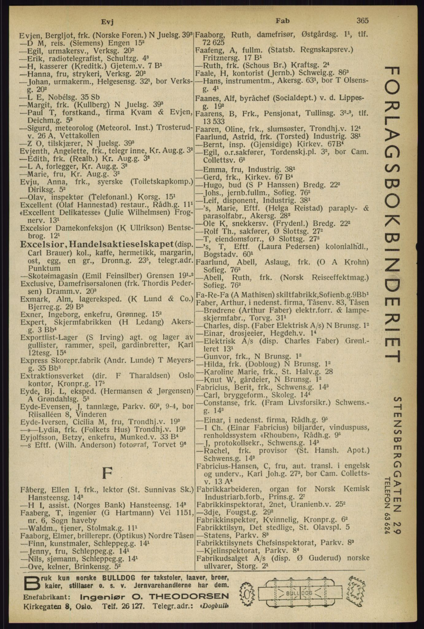 Kristiania/Oslo adressebok, PUBL/-, 1933, p. 365