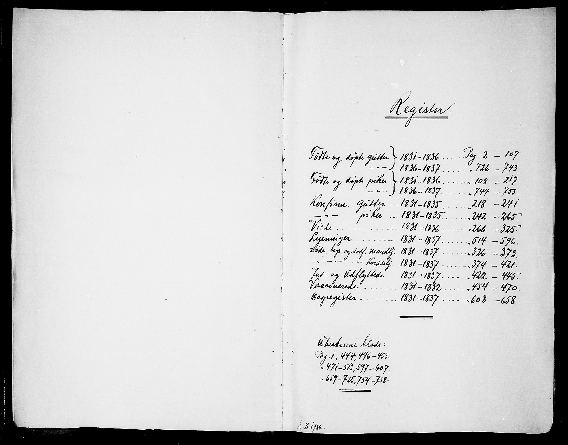 Tune prestekontor Kirkebøker, SAO/A-2007/F/Fa/L0007: Parish register (official) no. 7, 1831-1837