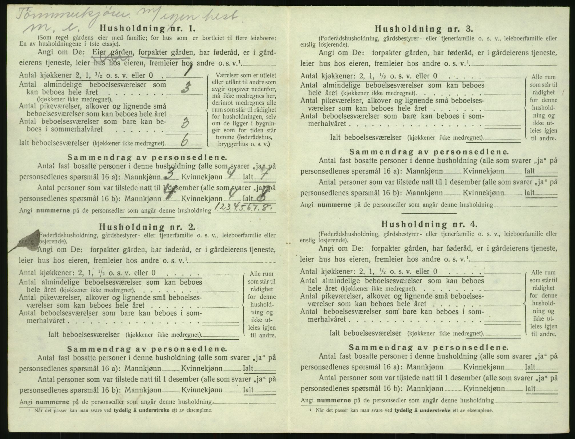 SAK, 1920 census for Herefoss, 1920, p. 153