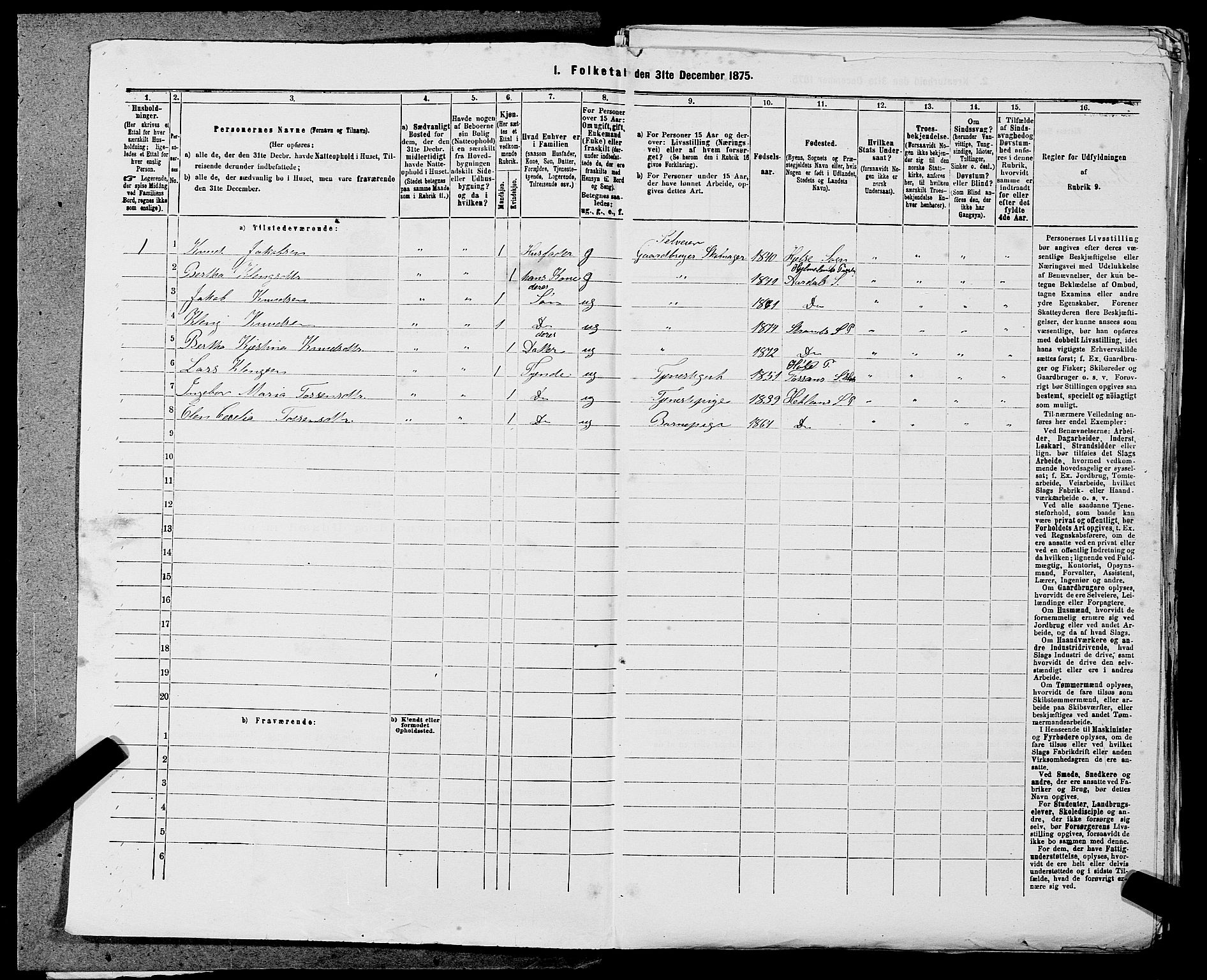 SAST, 1875 census for 1130P Strand, 1875, p. 247