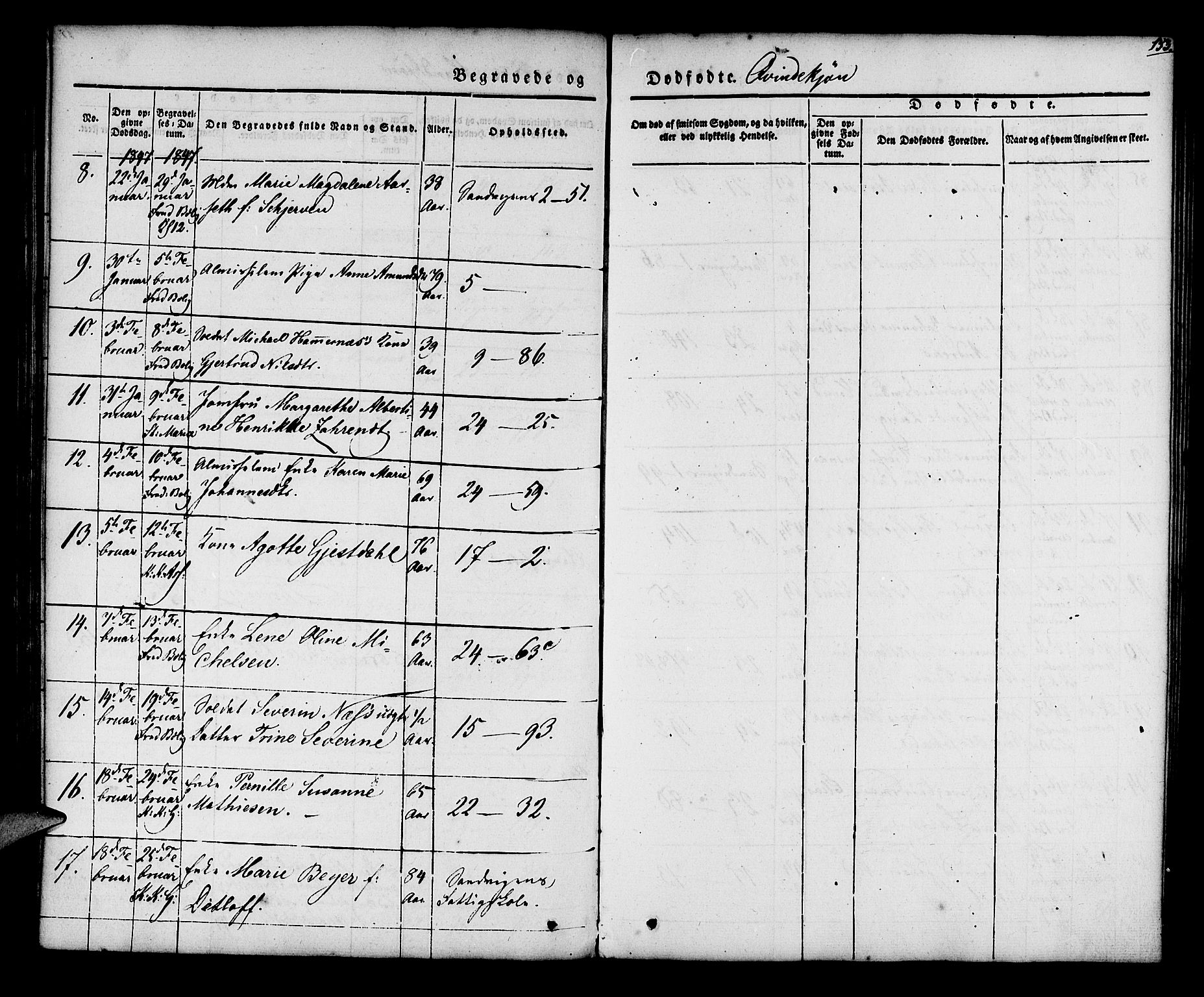 Korskirken sokneprestembete, AV/SAB-A-76101/H/Hab: Parish register (copy) no. E 1, 1837-1851, p. 153