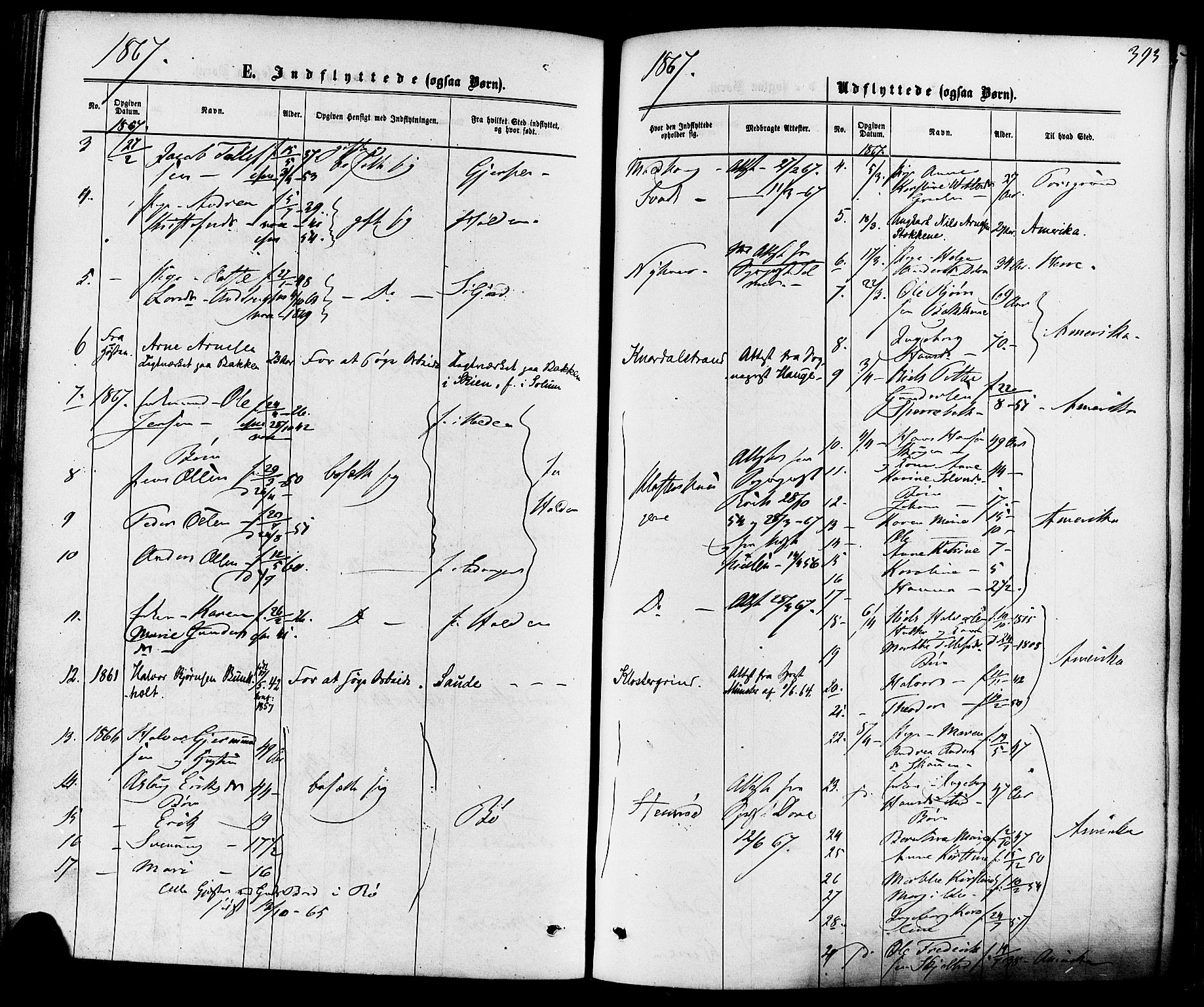 Solum kirkebøker, SAKO/A-306/F/Fa/L0008: Parish register (official) no. I 8, 1865-1876, p. 393