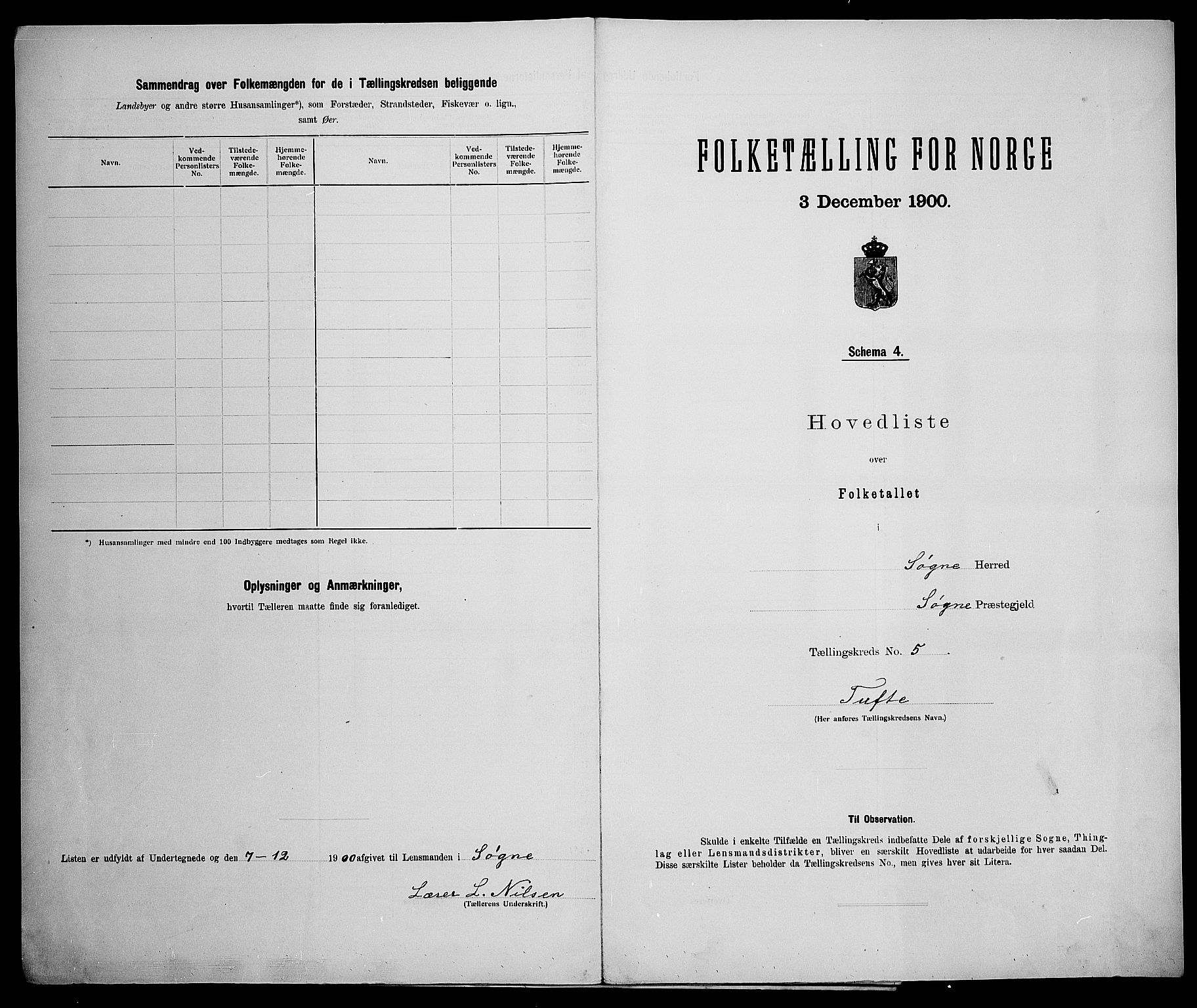 SAK, 1900 census for Søgne, 1900, p. 33