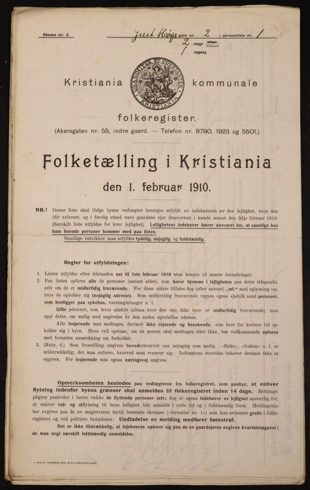 OBA, Municipal Census 1910 for Kristiania, 1910, p. 46246