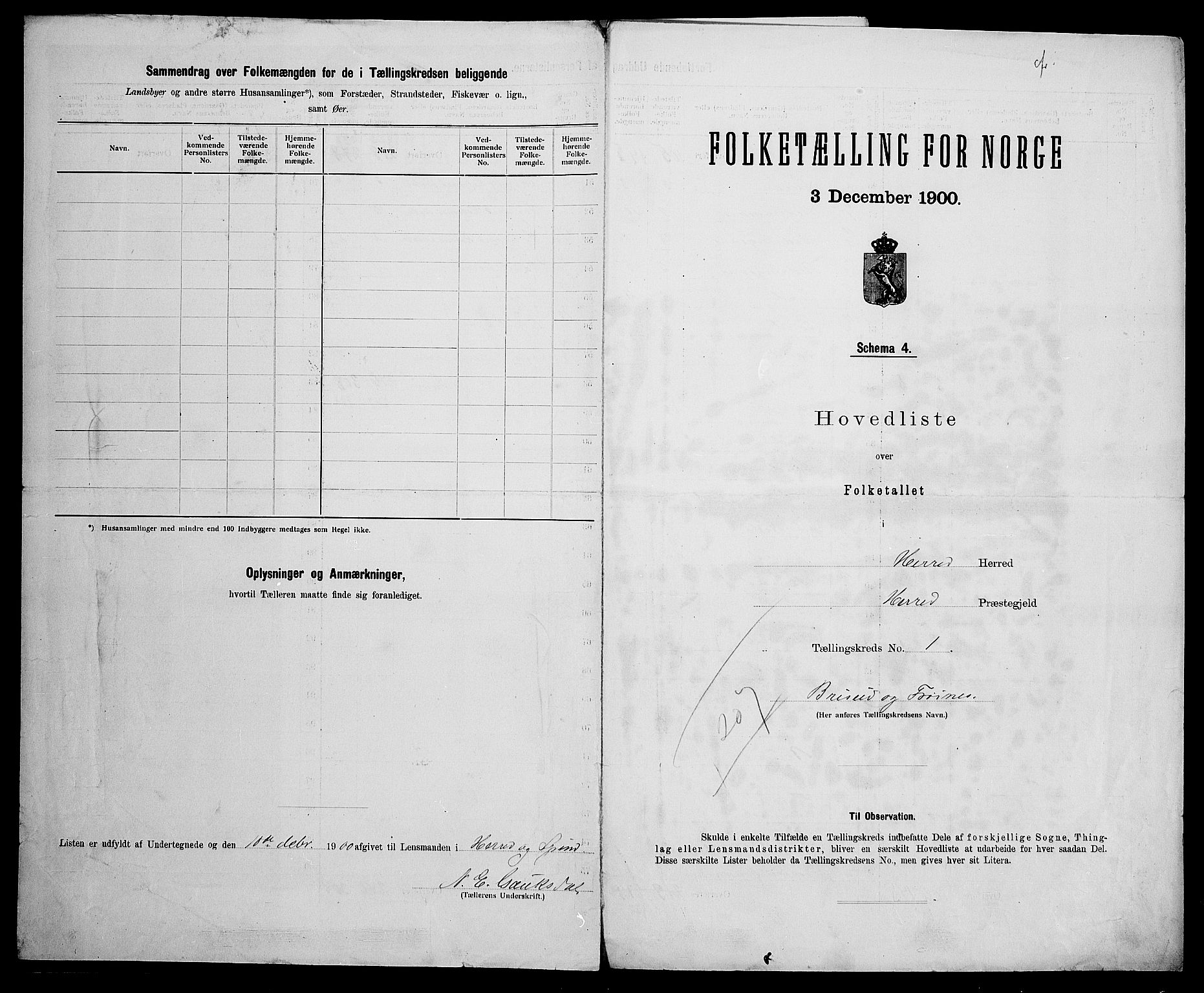 SAK, 1900 census for Herad, 1900, p. 9